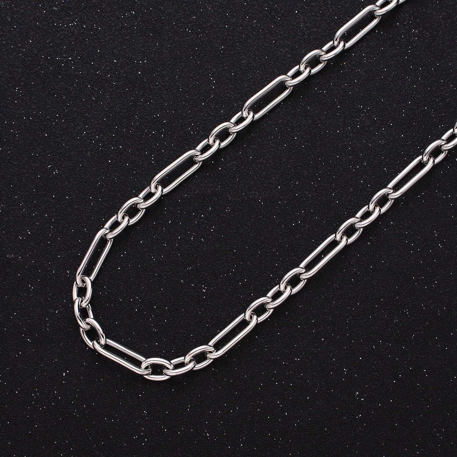 24K Gold Filled Big Paper Clip Figaro Chain Bulk Gold, Silver Unfinished Chain | ROLL-1263 Roll-1264