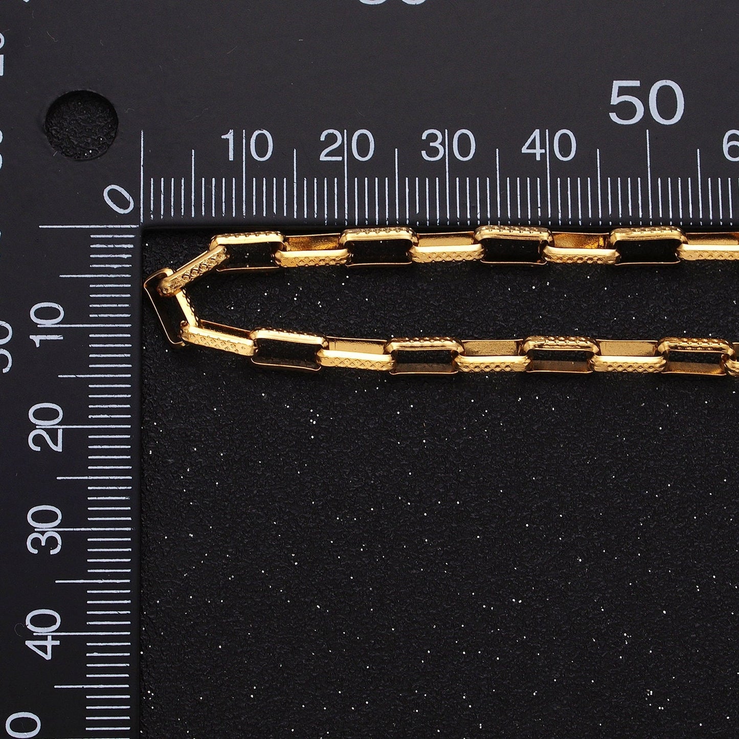 Textured Elongated Paper Clip Chain Box Cable Chain by yard Wholesale Chain for Jewelry making ROLL-1275 ROLL-1276