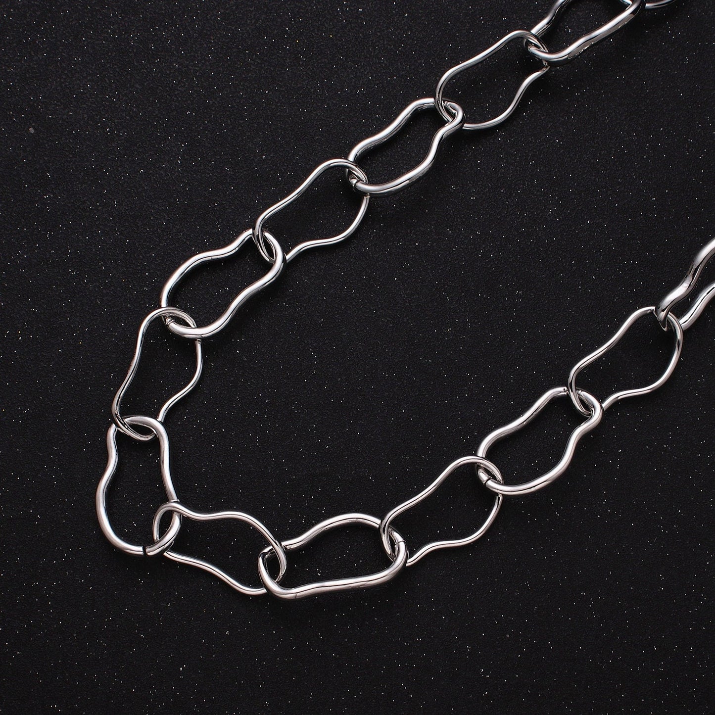 Abstract Chunky 24k Gold Filled 17.3mm Unique Cable Chain Link Unfinished Yard Chain in Gold & Silver | ROLL-1305 ROLL-1306