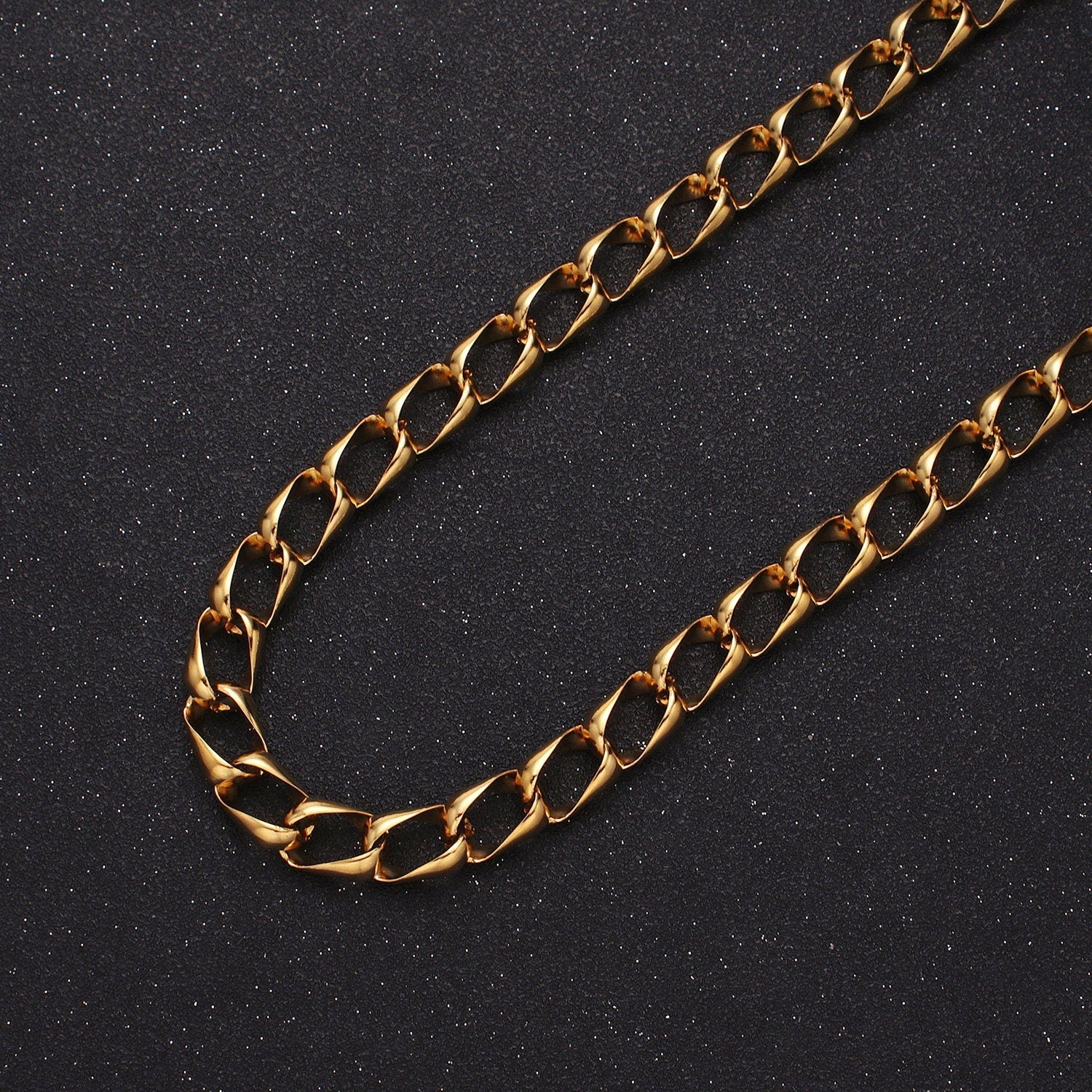 Chunky 24k Gold Filled 8.8mm Unique Cable Chain Link Unfinished Yard Chain in Gold & Silver | ROLL-1303 ROLL-1304