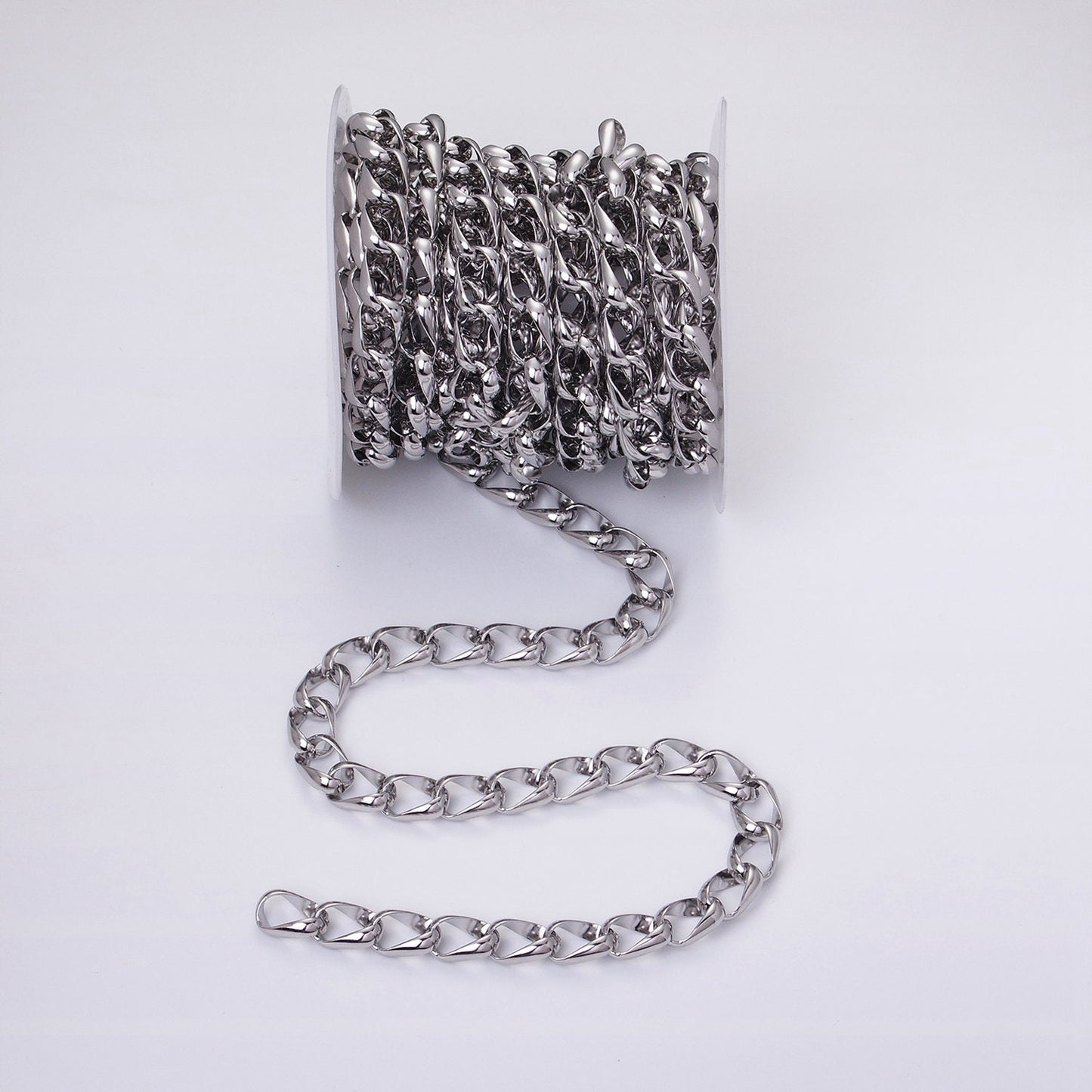 Big Bold Statement Chunky Chain 24k Gold Filled 10.7mm Unique Cable Chain Link Unfinished Yard Chain in Gold & Silver | ROLL-1324 ROLL-1325
