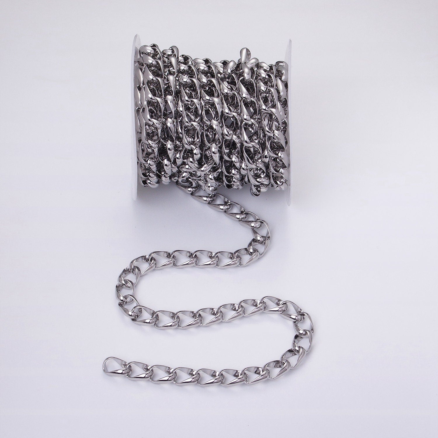 Big Bold Statement Chunky Chain 24k Gold Filled 10.7mm Unique Cable Chain Link Unfinished Yard Chain in Gold & Silver | ROLL-1324 ROLL-1325
