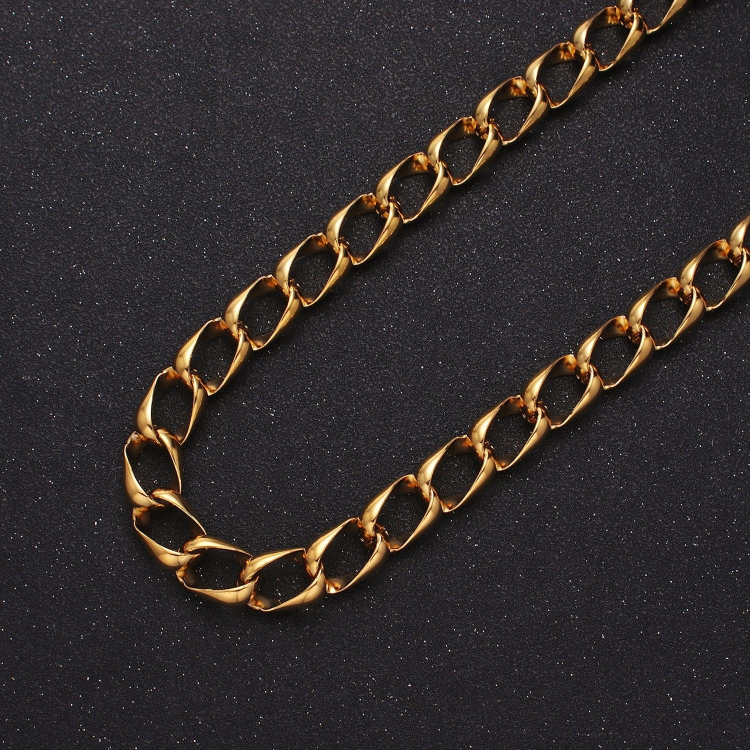 Big Bold Statement Chunky Chain 24k Gold Filled 10.7mm Unique Cable Chain Link Unfinished Yard Chain in Gold & Silver | ROLL-1324 ROLL-1325