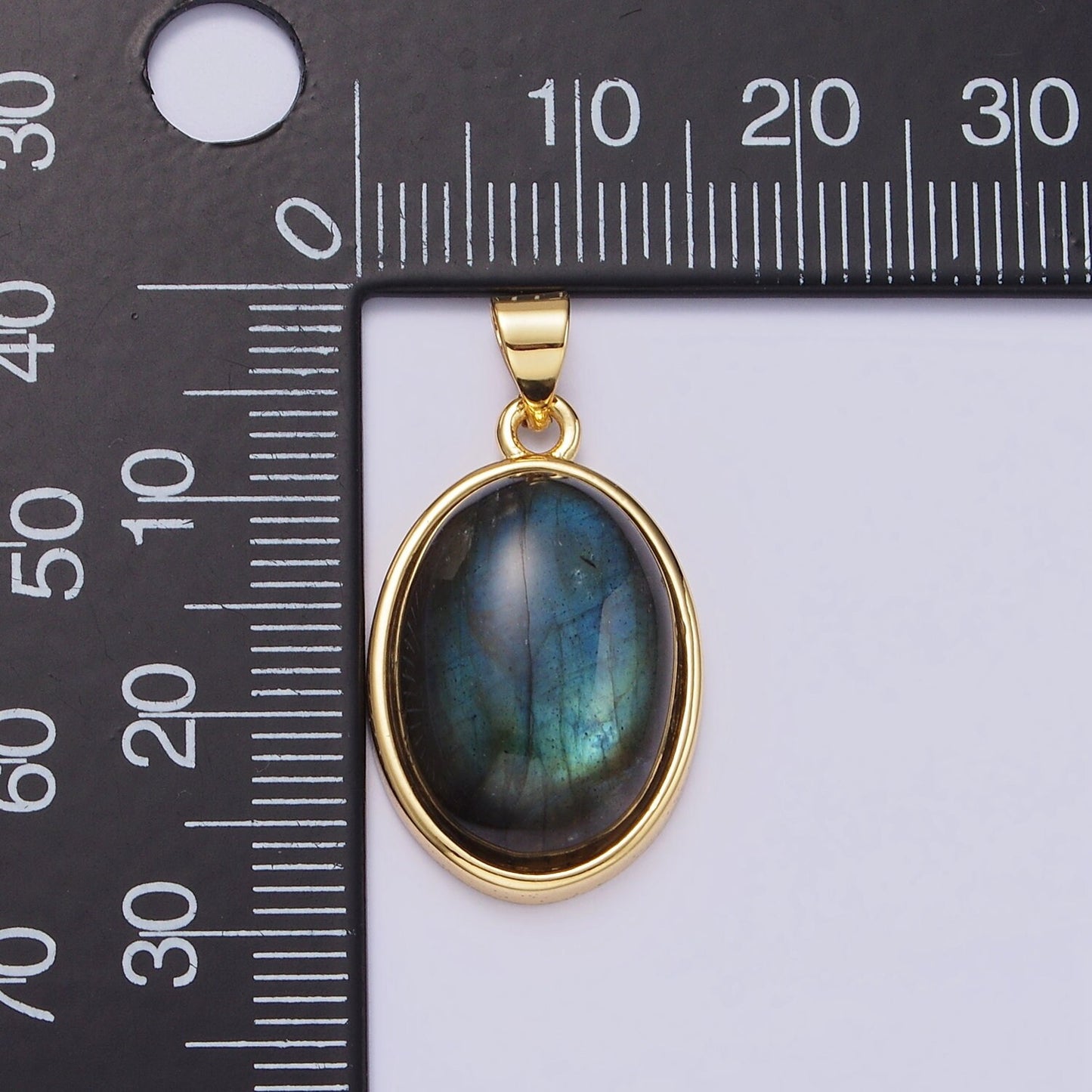 14K Gold Filled Red Carnelian, Labradorite Cabochon Oval Minimalist Pendant | AA683 AA684