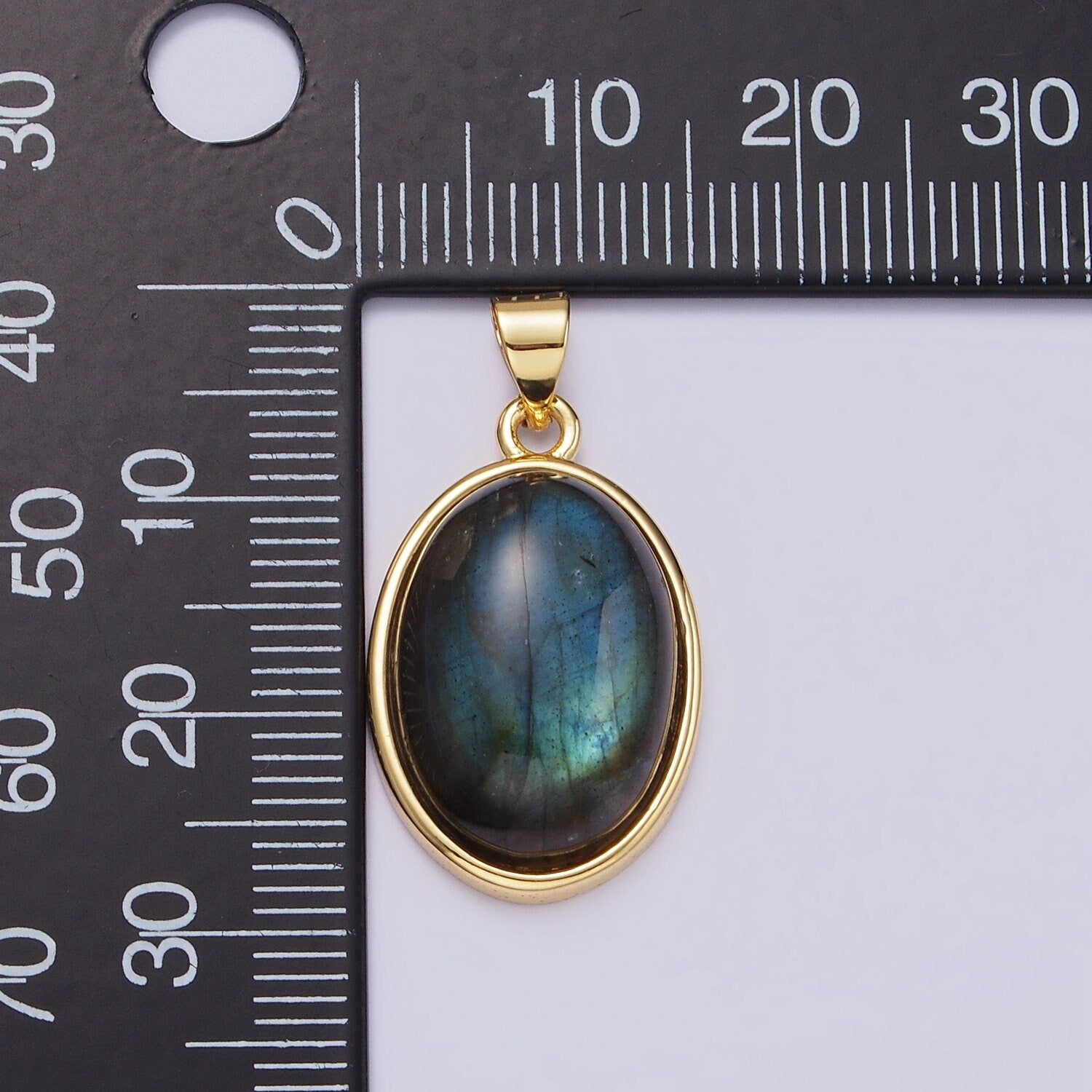 14K Gold Filled Red Carnelian, Labradorite Cabochon Oval Minimalist Pendant | AA683 AA684