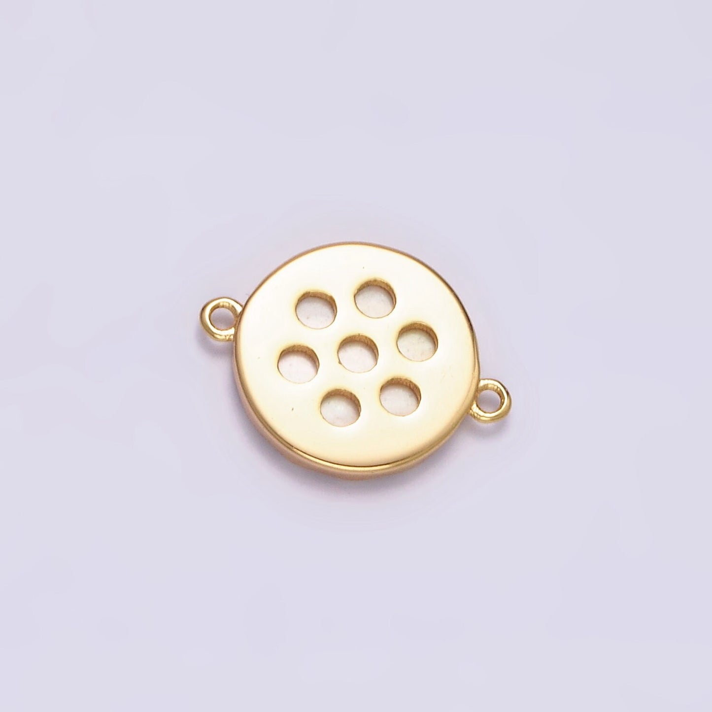 16K Gold Filled 10mm Shell Pearl Round Charm Connector for Minimalist Bracelet link Connector | G705