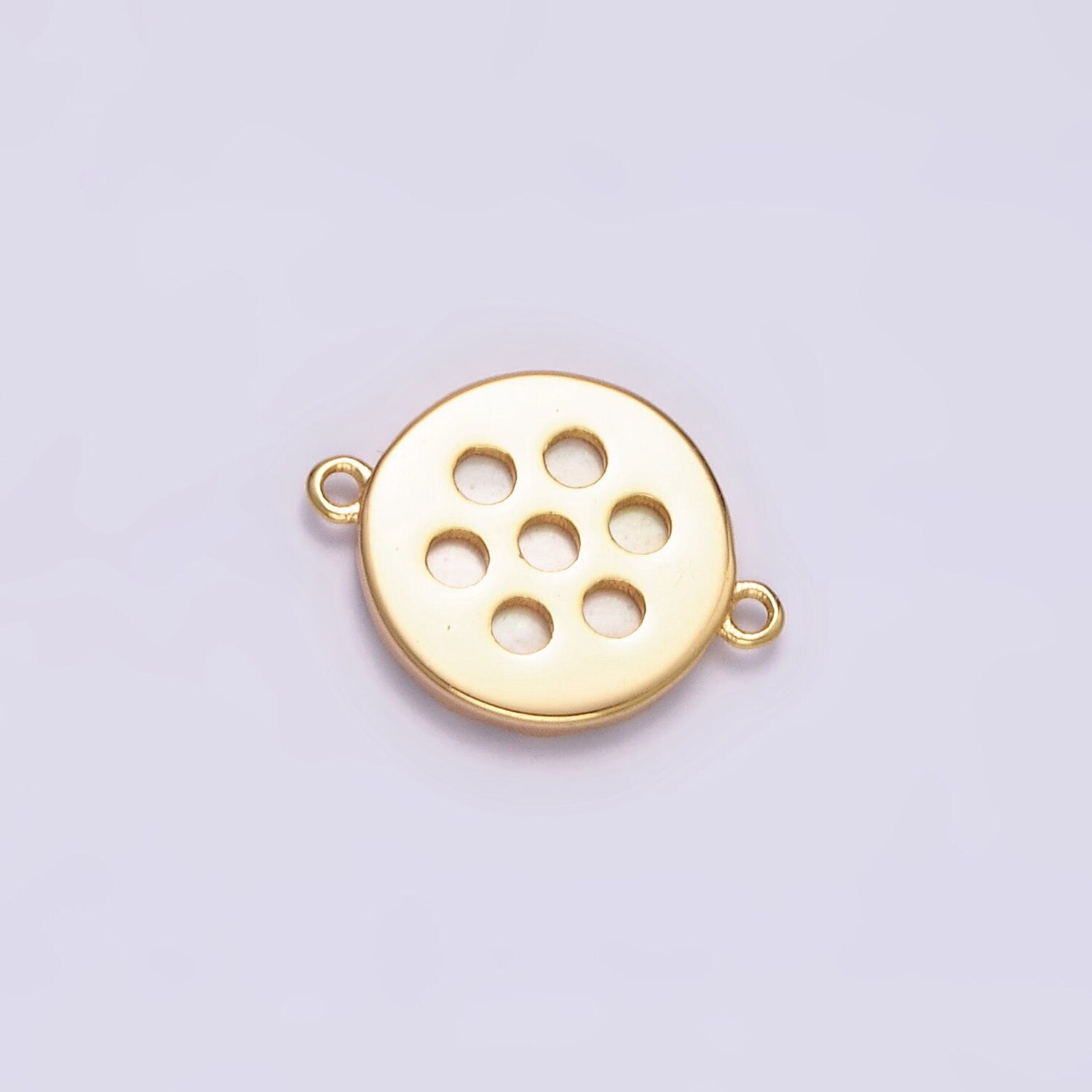16K Gold Filled 10mm Shell Pearl Round Charm Connector for Minimalist Bracelet link Connector | G705