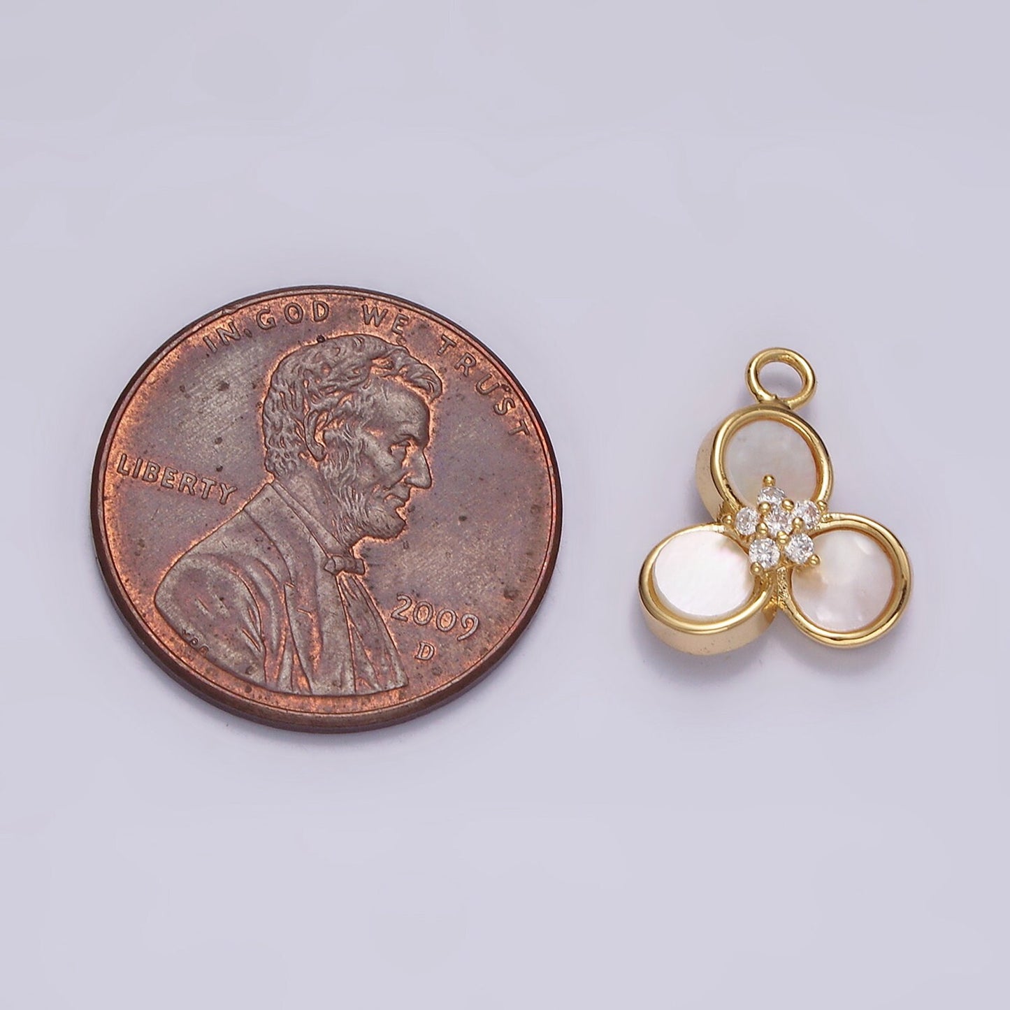 Floral Bezel Pearl Connector Pendant Mini Flower Charm Connector Bracelet Necklace in 16k Gold Filled Findings N-1499