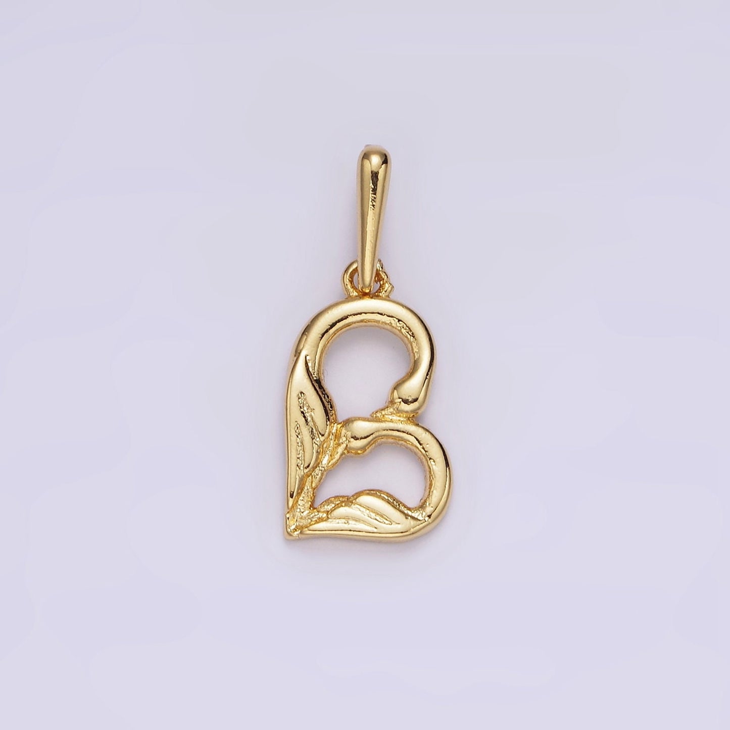 14K Gold Filled A-Z Initial Letter Angel Wings Inspired Charm Personalized Alphabet Pendant | A1054 - A1079