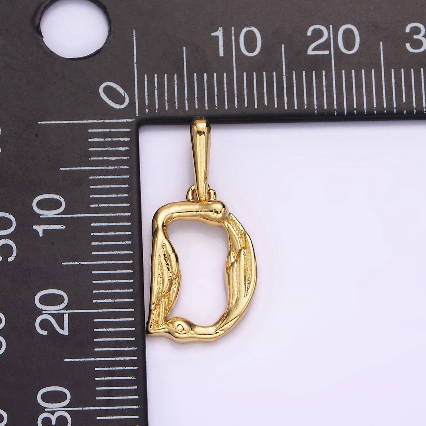 14K Gold Filled A-Z Initial Letter Angel Wings Inspired Charm Personalized Alphabet Pendant | A1054 - A1079
