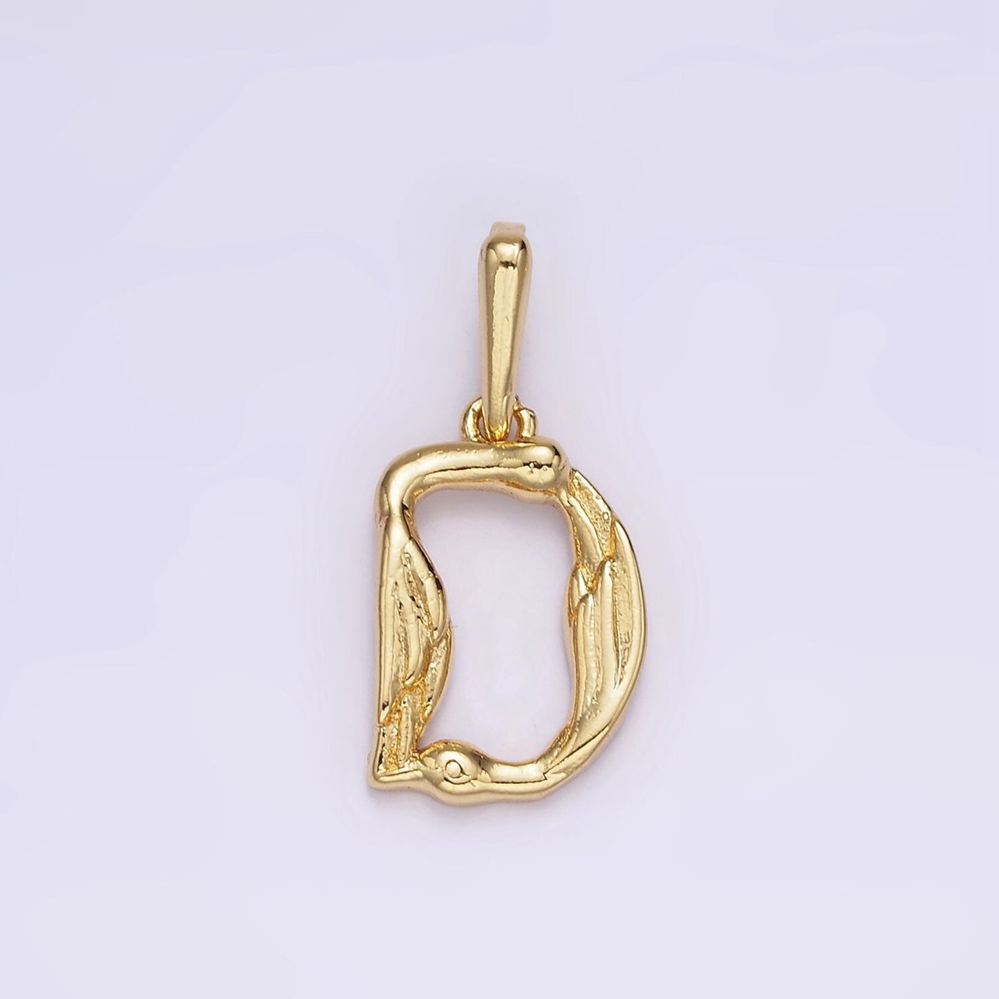 14K Gold Filled A-Z Initial Letter Angel Wings Inspired Charm Personalized Alphabet Pendant | A1054 - A1079