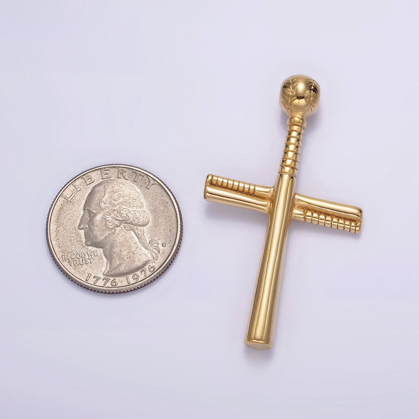 Stainless Steel Gold, Silver Black Cross Pendant, for DIY Religious Jewelry Baseball Charms Necklace | P-732