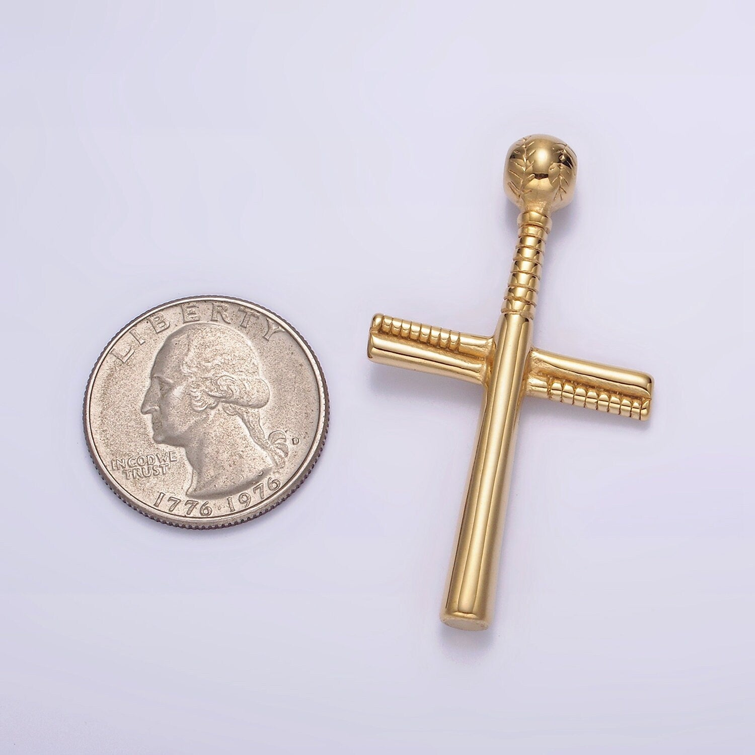 Stainless Steel Gold, Silver Black Cross Pendant, for DIY Religious Jewelry Baseball Charms Necklace | P-732