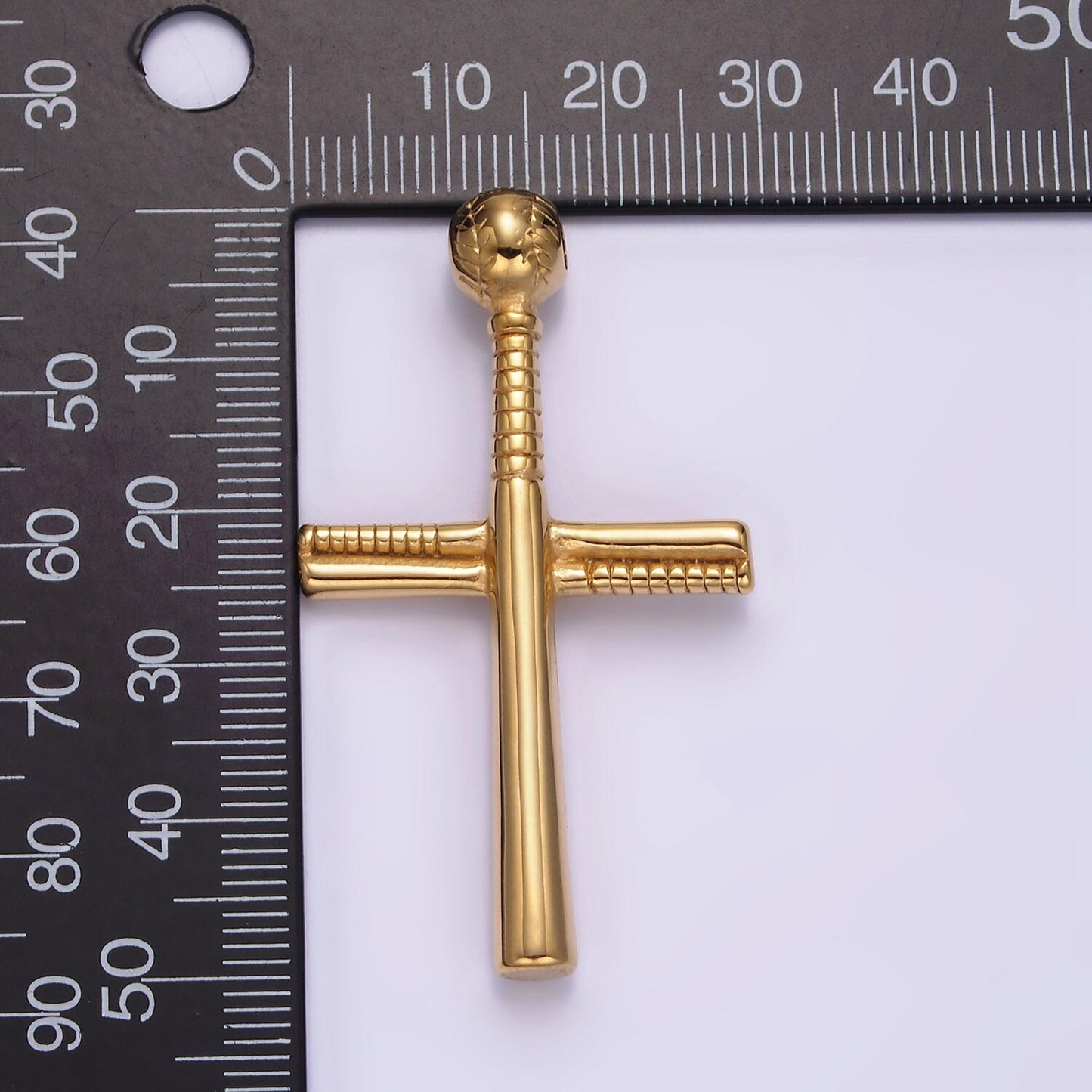 Stainless Steel Gold, Silver Black Cross Pendant, for DIY Religious Jewelry Baseball Charms Necklace | P-732