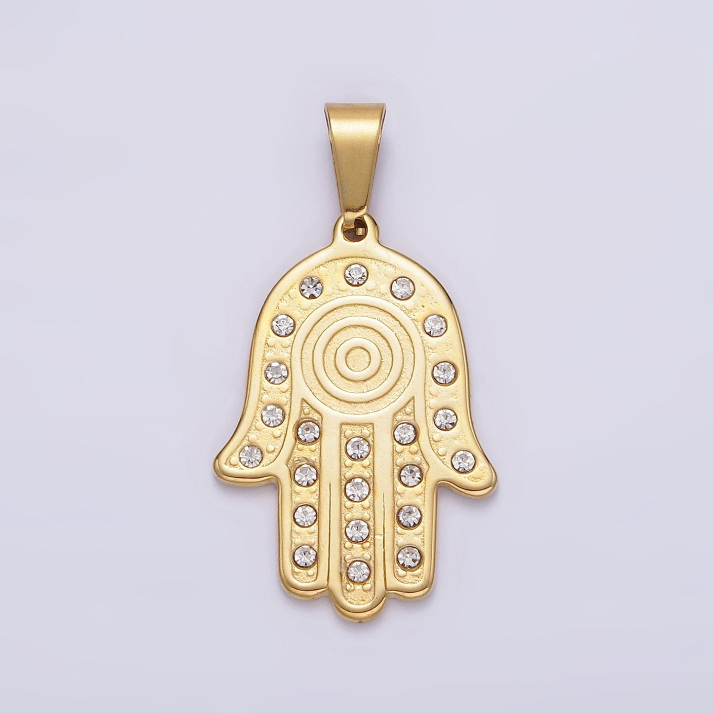 Stainless Steel Gold Hamsa Charm Silver Hamsa Pendant Big Charm Hamsa Hand Charm - for Necklace Component P278