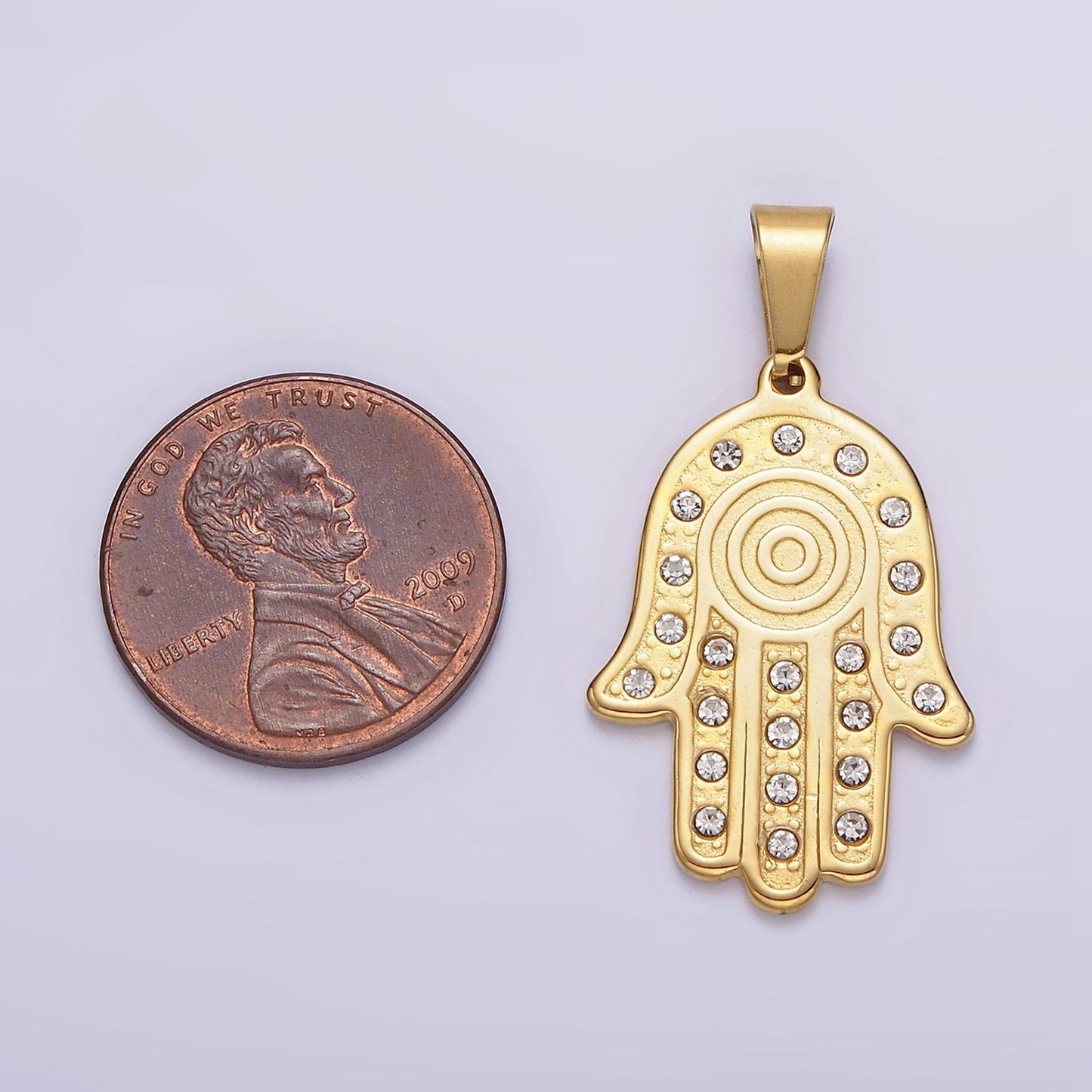 Stainless Steel Gold Hamsa Charm Silver Hamsa Pendant Big Charm Hamsa Hand Charm - for Necklace Component P278