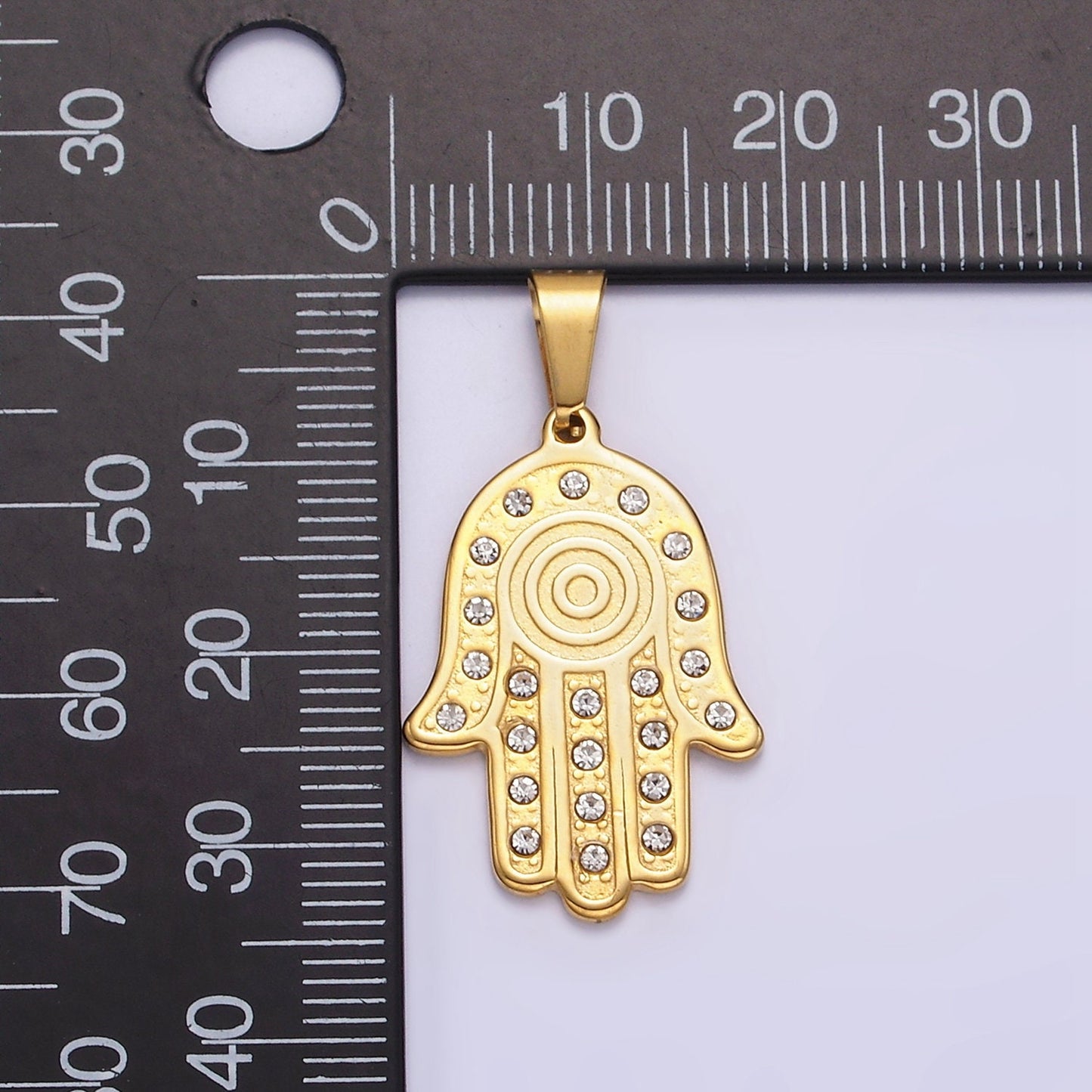 Stainless Steel Gold Hamsa Charm Silver Hamsa Pendant Big Charm Hamsa Hand Charm - for Necklace Component P278