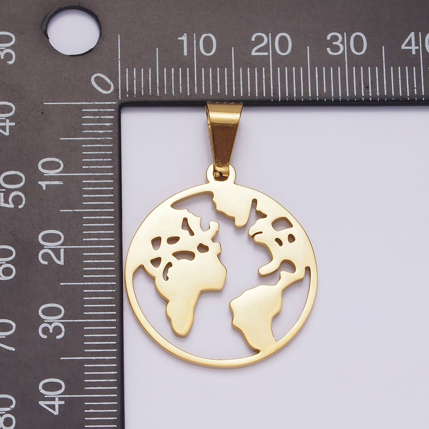 Gold Stainless Steel EARTH Pendants World Charm Globe Global Drop Silver Charms for Earth Day P819