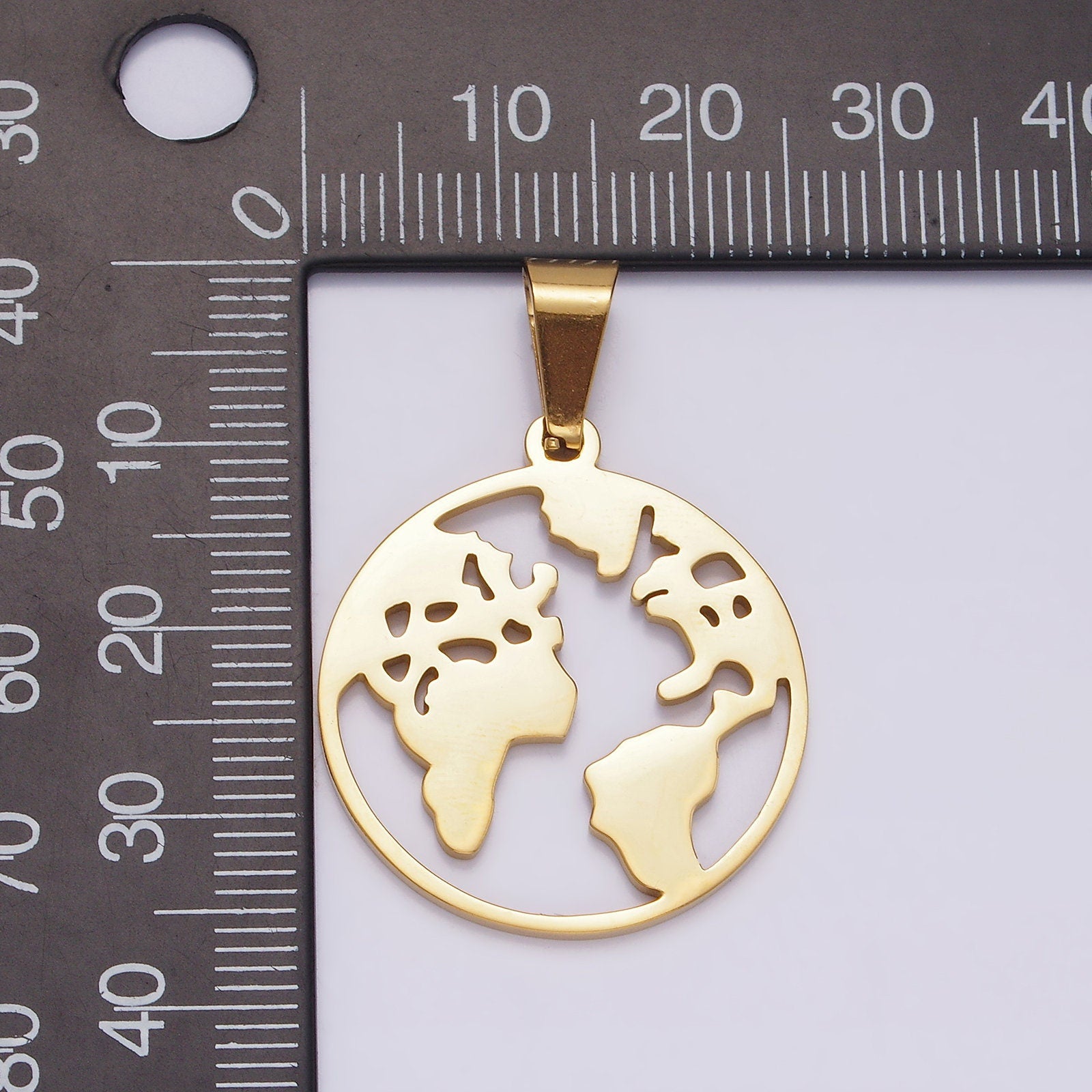 Gold Stainless Steel EARTH Pendants World Charm Globe Global Drop Silver Charms for Earth Day P819