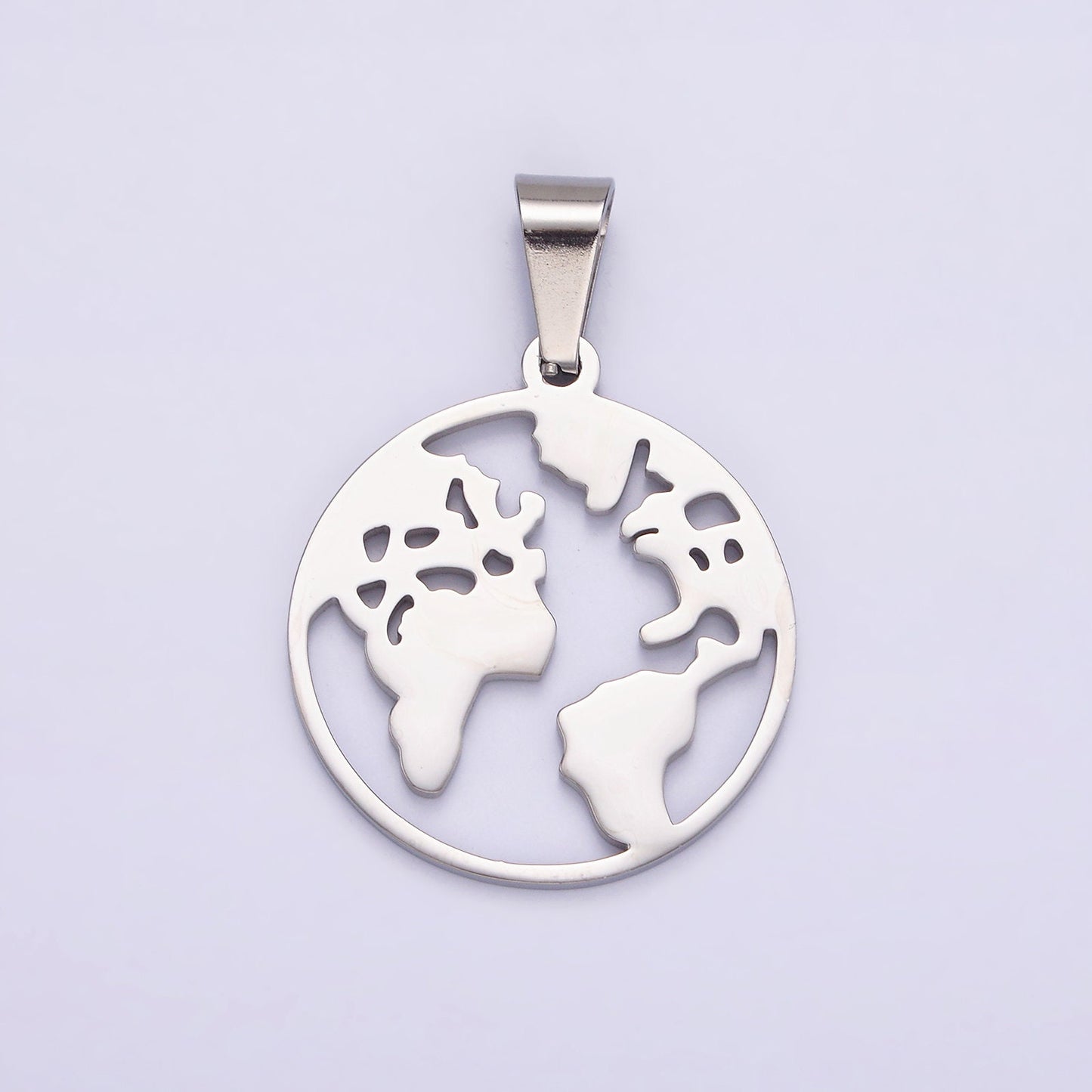 Gold Stainless Steel EARTH Pendants World Charm Globe Global Drop Silver Charms for Earth Day P819