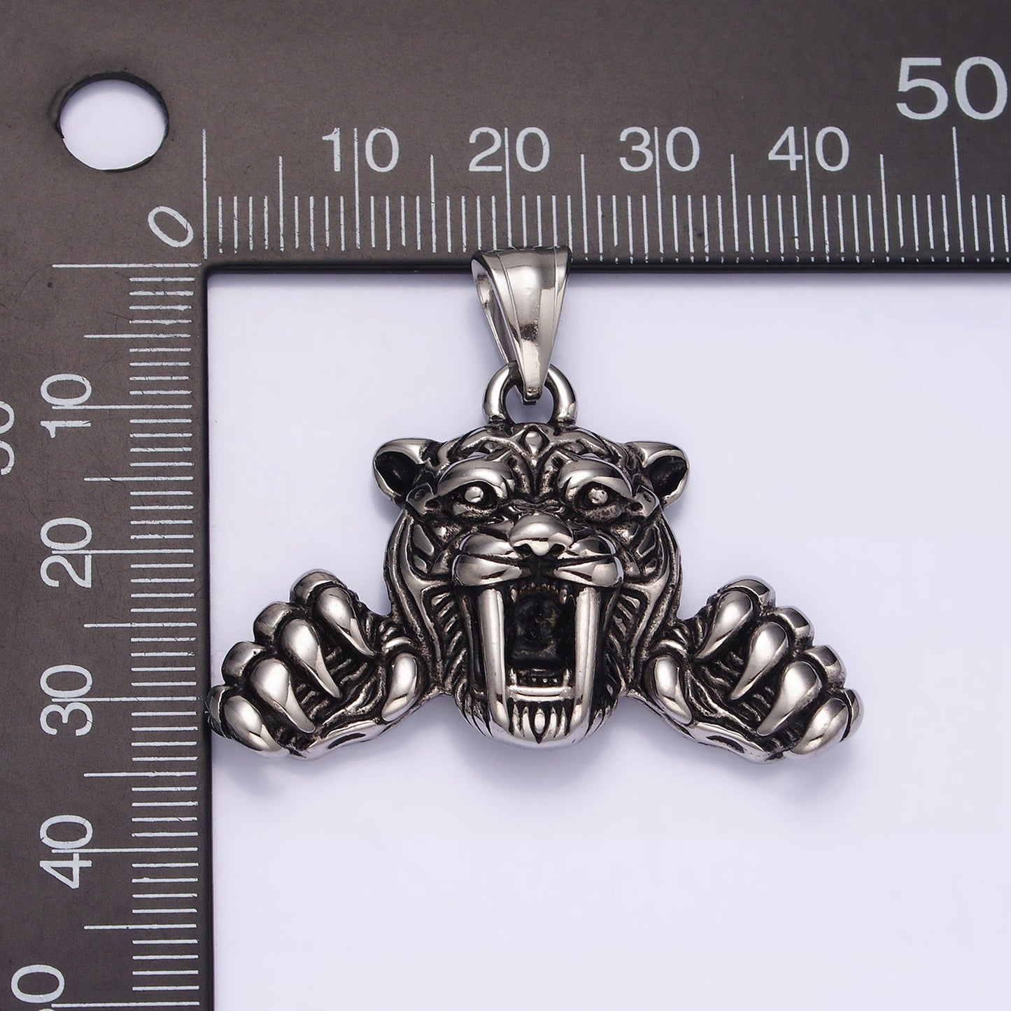 3D Stainless Steel Lion Pendant Scary King of the Jungle Animal Charm Men Jewelry | P828
