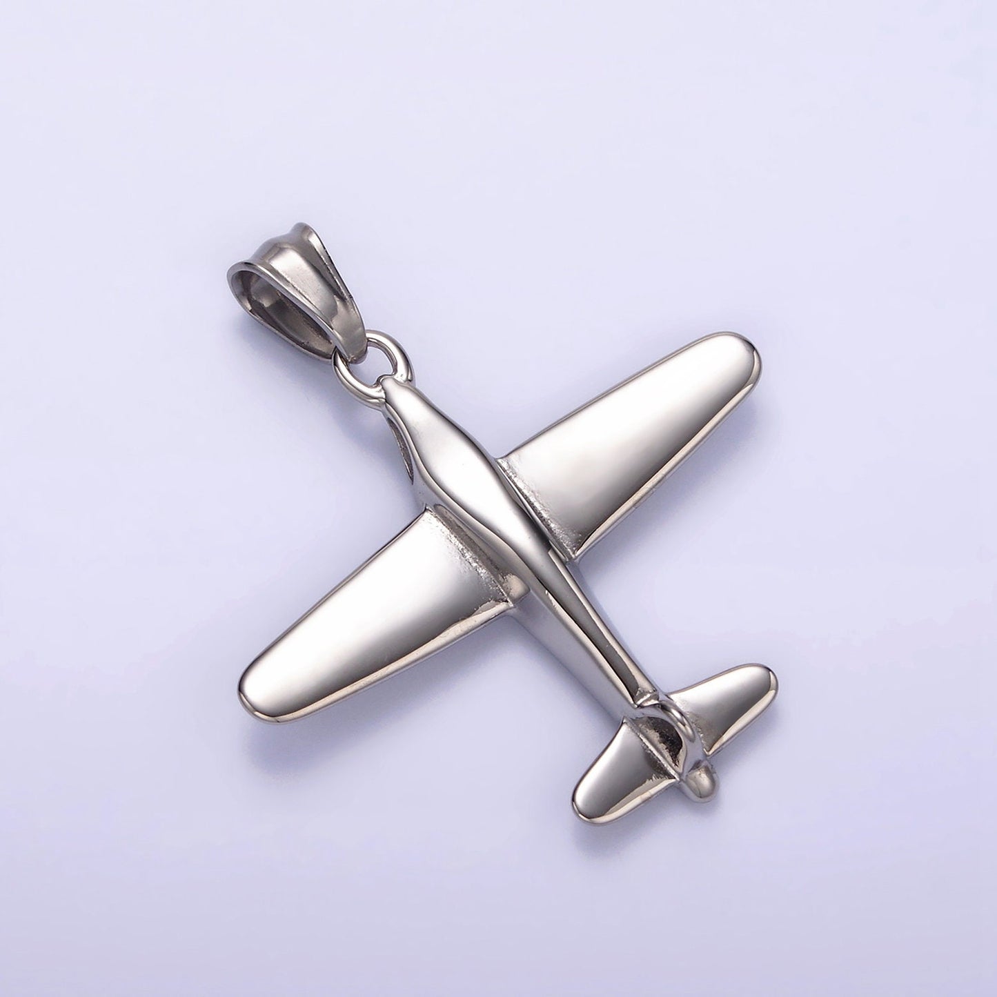 Gold Airplane Charm Stainless Steel Plane Pendant Jewelry P781