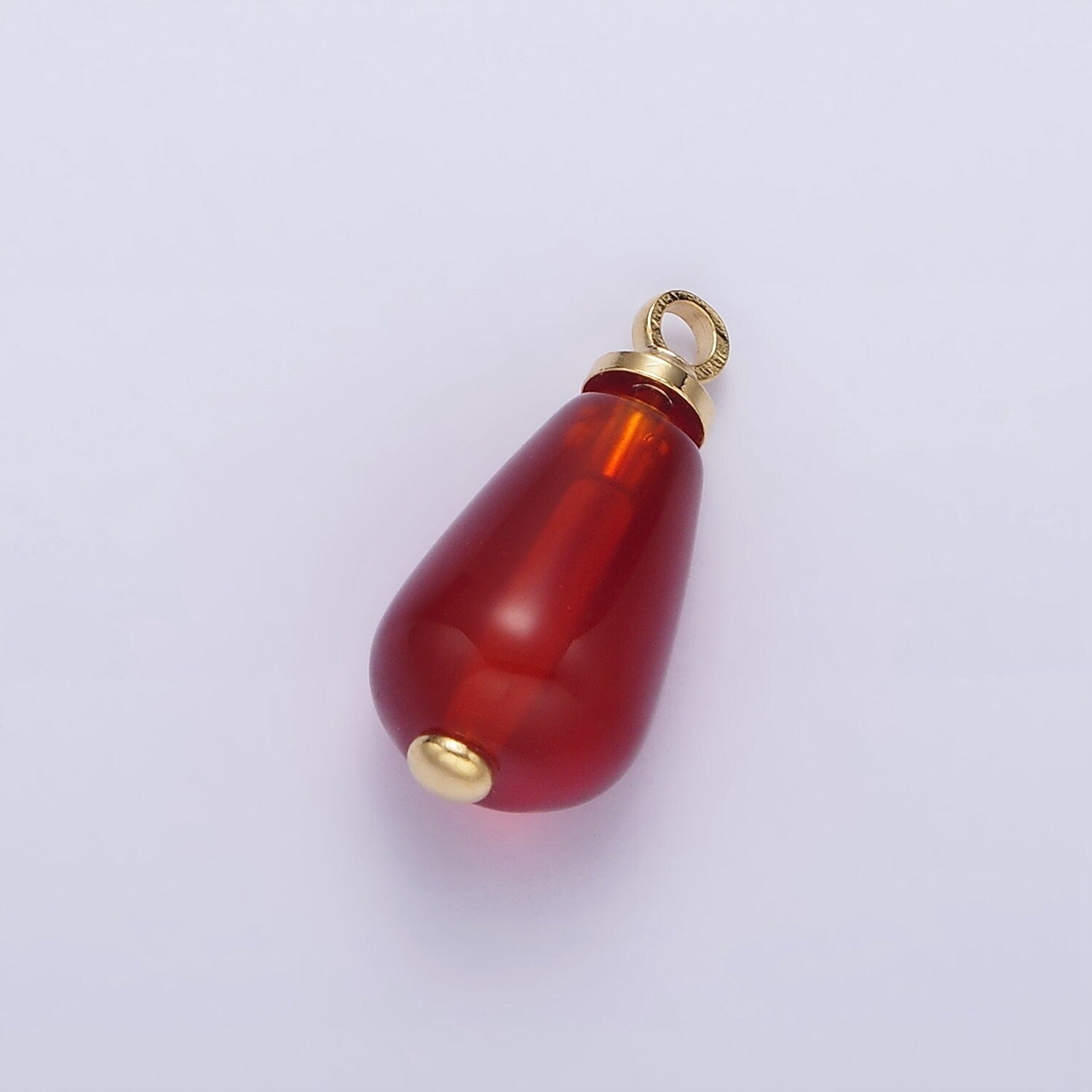 14K Gold Filled Red Carnelian Pomegranate Seed Charm | N1145