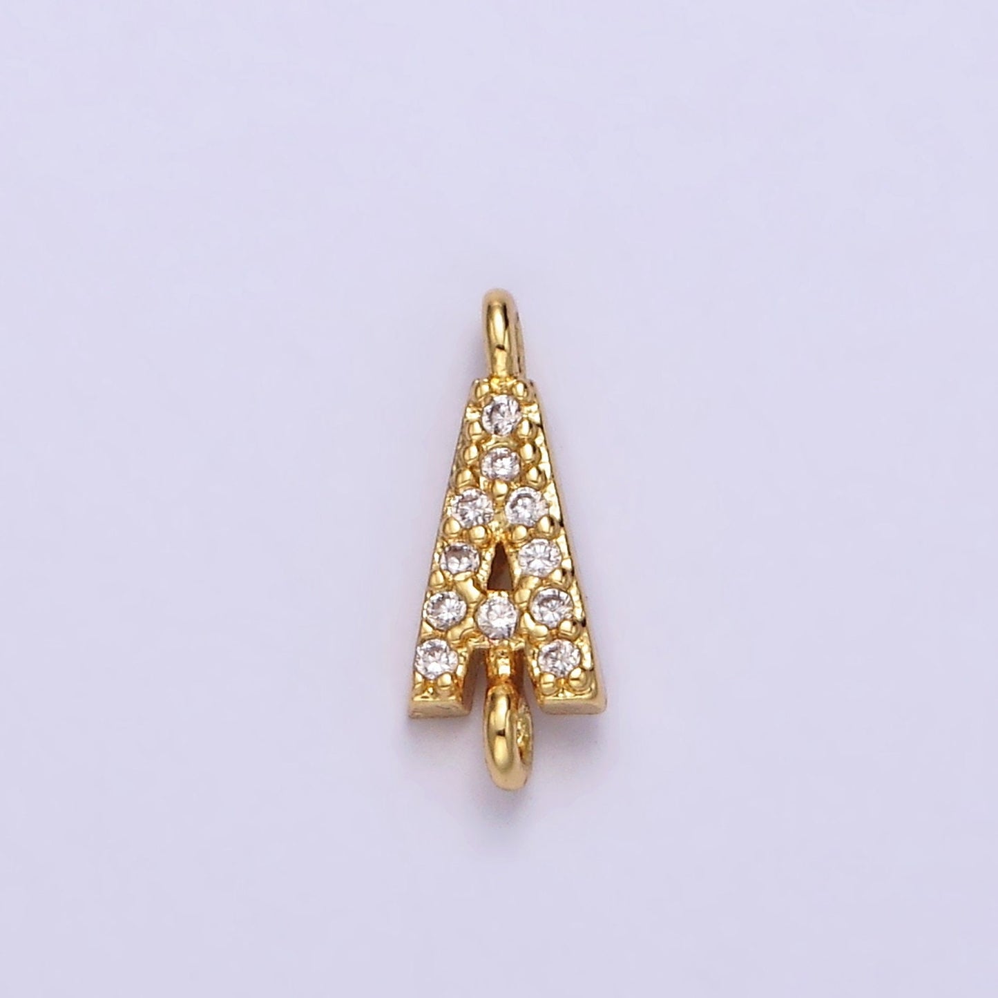 Dainty CZ Sideway Initial Charm Connector Gold Filled Letter Name Necklace Link Connector for Personalized Jewelry Supply Bracelet Necklace