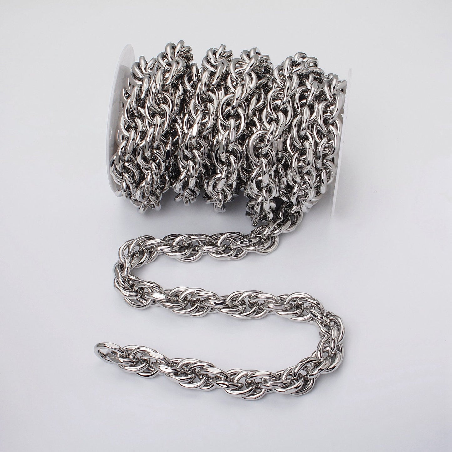 24K Gold Filled 17.4mm Singapore Twist Unfinished Statement Roll Chain by Yard For Jewelry Making Component | Roll-1185 Roll-1186