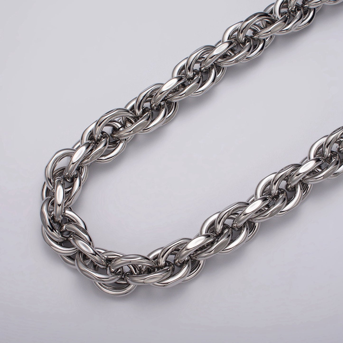 24K Gold Filled 17.4mm Singapore Twist Unfinished Statement Roll Chain by Yard For Jewelry Making Component | Roll-1185 Roll-1186
