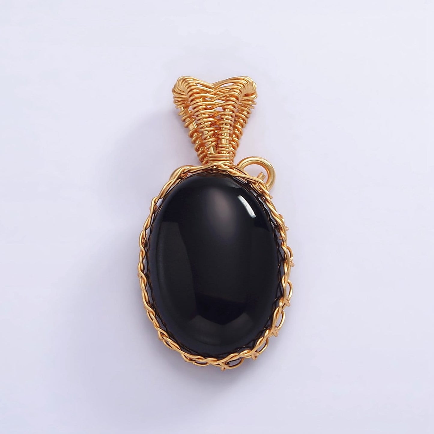Handmade Crystal Wire Wrapped Necklaces Pendant Rose Quartz Amethyst Jade Onyx Healing Stone Oval Gemstone Necklaces Charm AA616