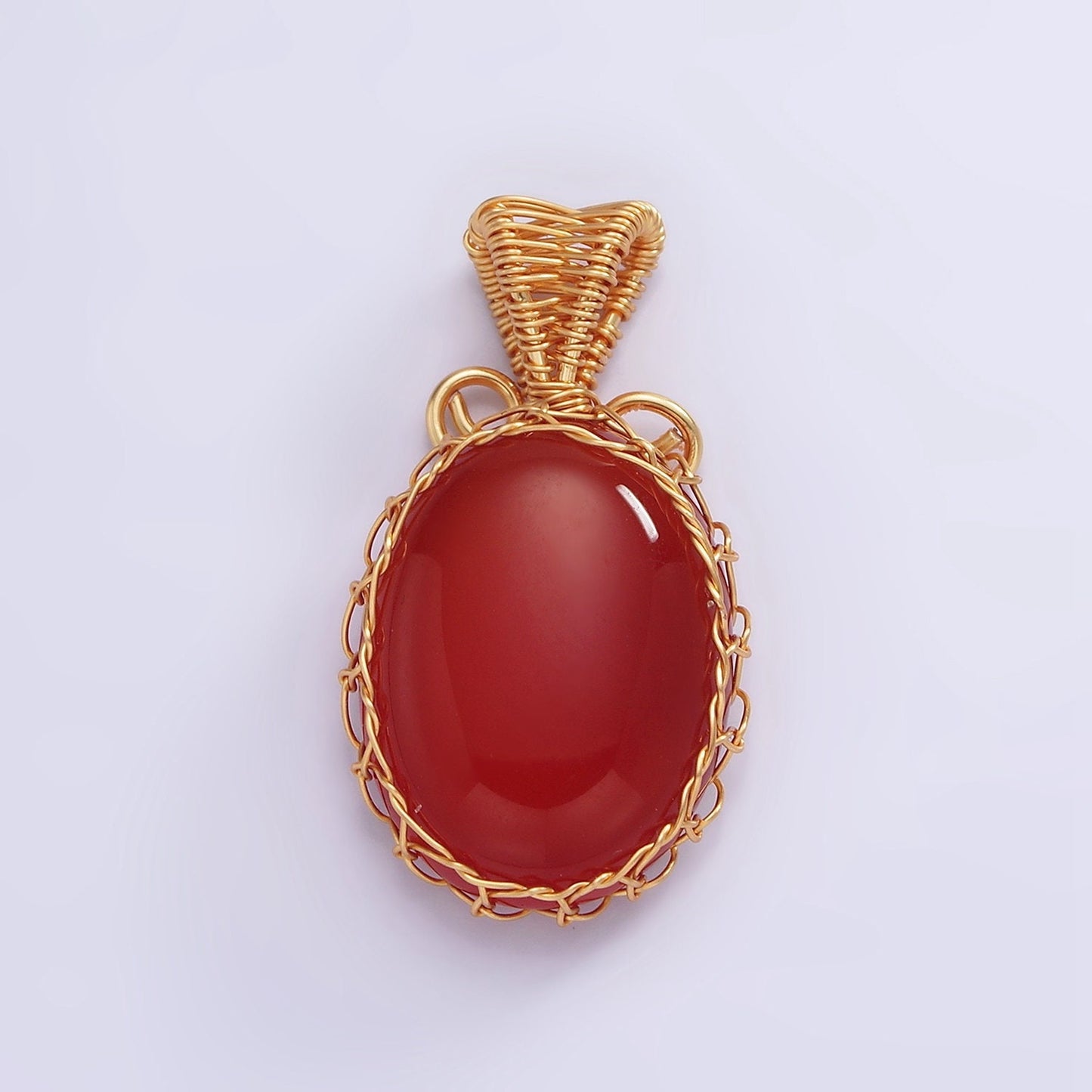 Handmade Crystal Wire Wrapped Necklaces Pendant Rose Quartz Amethyst Onyx Healing Stone Oval Gemstone Necklaces Charm AA621