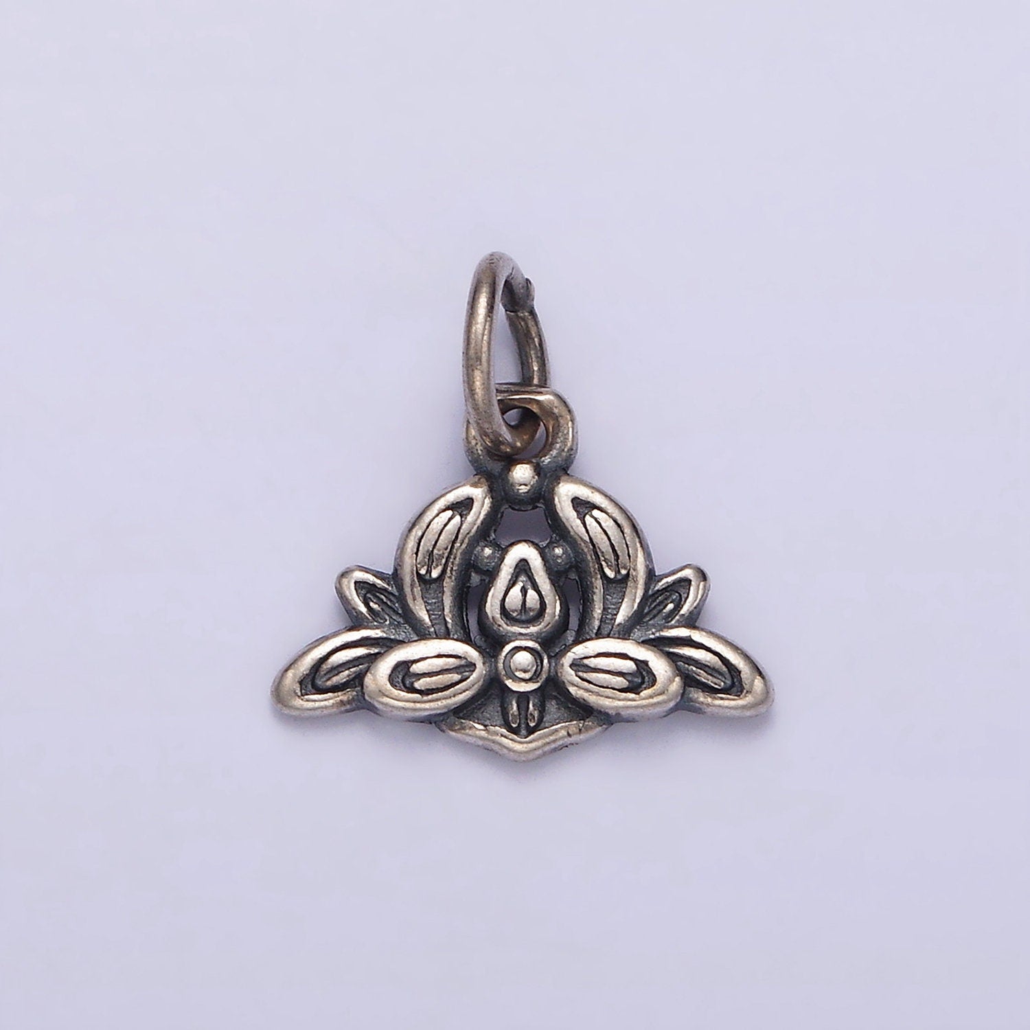Sterling Silver S925 Flower Leaf Nature Arrangement Charm | SL-380