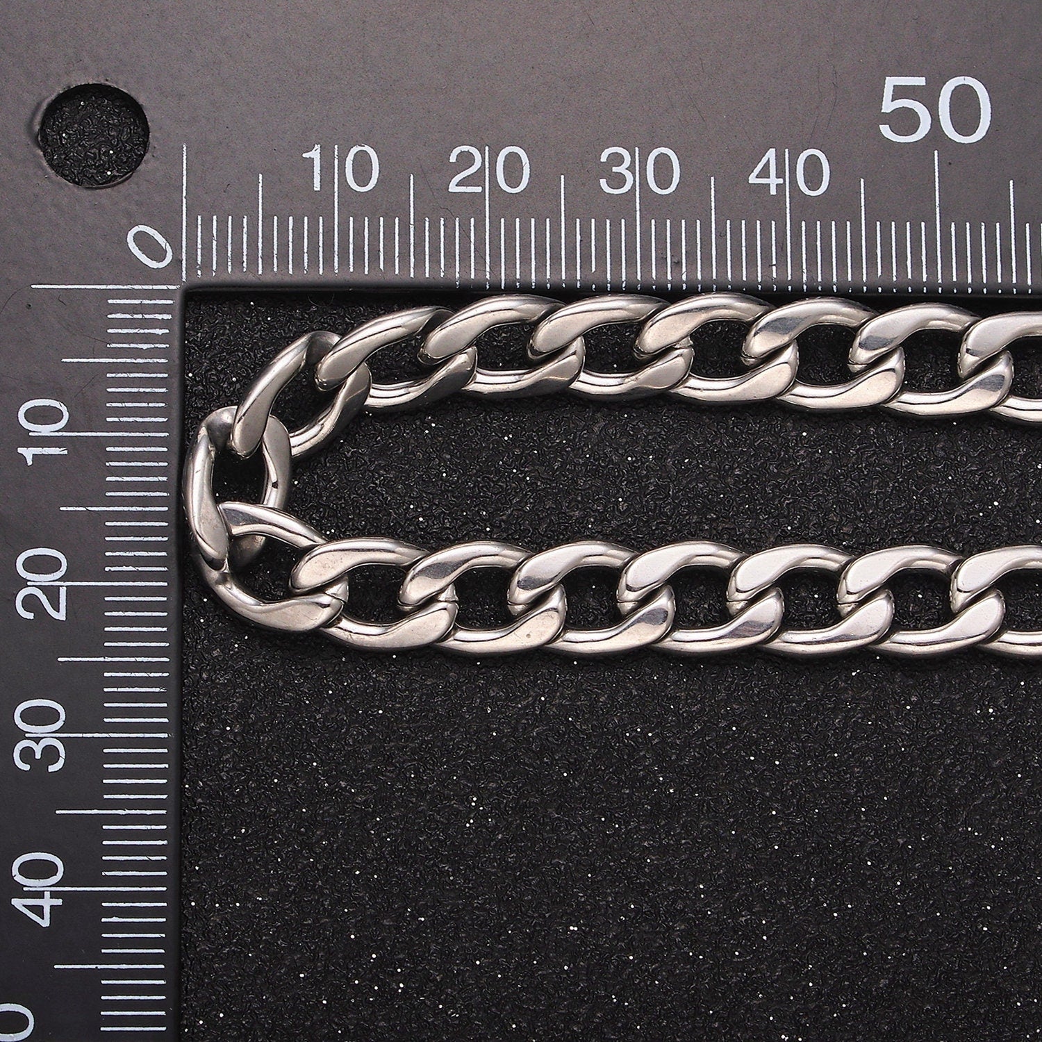 White Gold Filled 7.5mm Cuban Concave Flat Curb Unfinished Chain For Jewelry Making | ROLL-1489