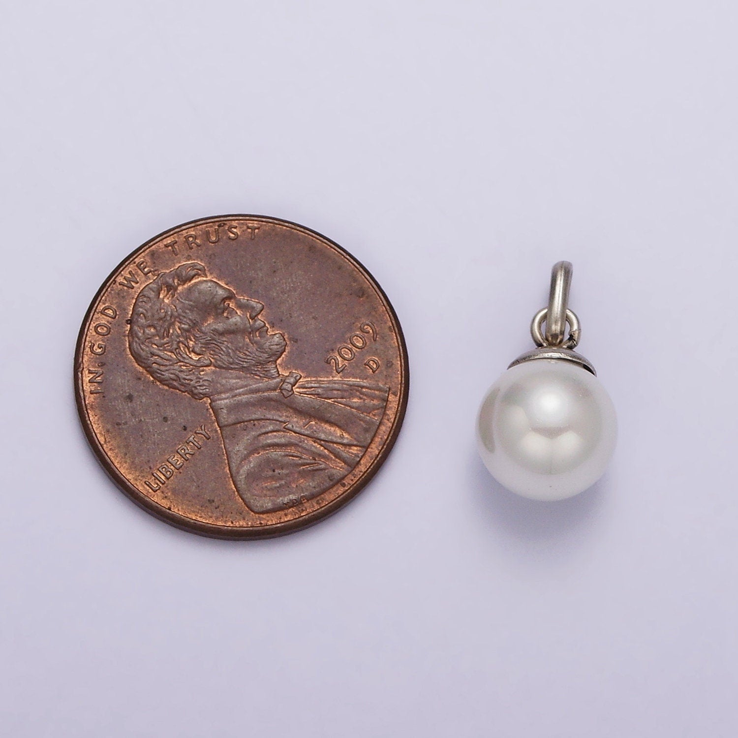 Mini Pearl Charm Dangle Drop Pendant in 925 Sterling Silver Pendant SL-337