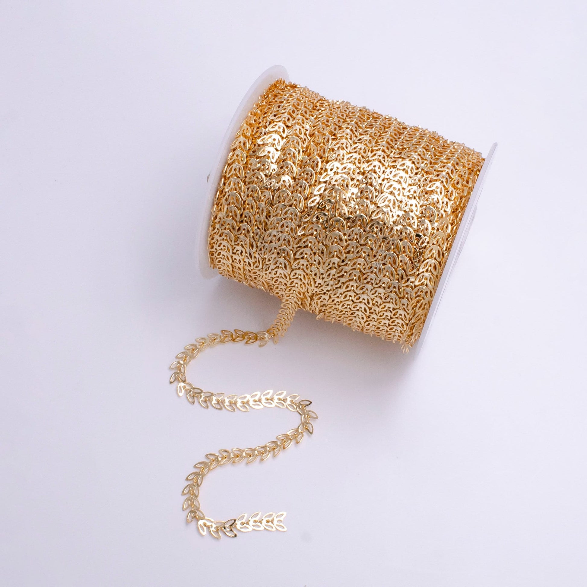 18K Gold Filled 6mm Designed Heart Lined Paddy Unfinished Chain For Jewelry Making | ROLL-1377