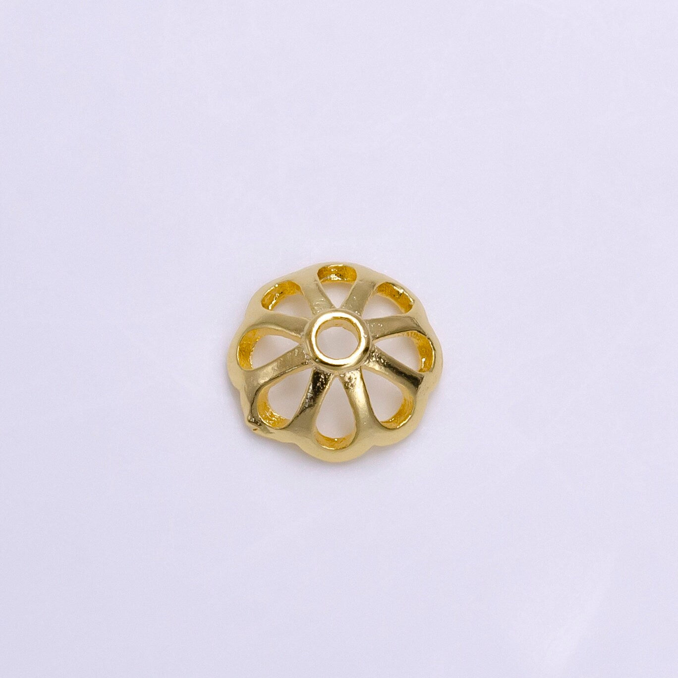 8mm Gold Filled Flower Bead Cap, Dainty Floral Bead Toppers, Bead Making Supply Z-920