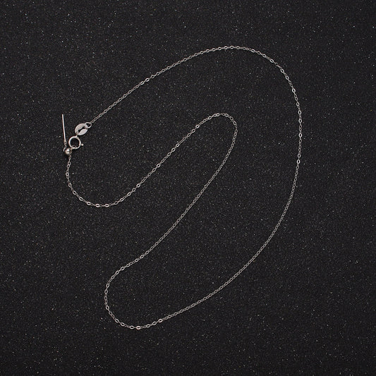 S925 Sterling Silver 0.5mm Dainty Cable Adjustable Slider 15.35 Inch Chain Necklace | WA-1946
