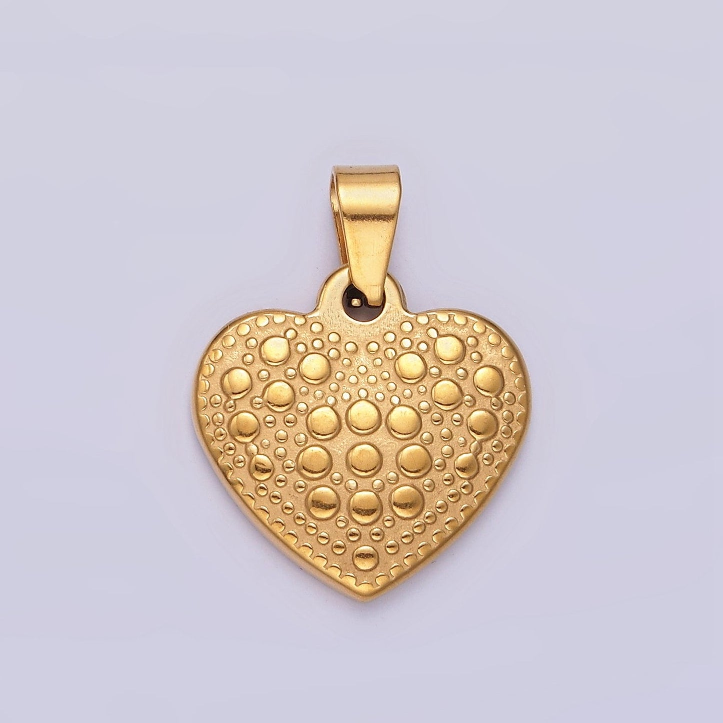 Stainless Steel 21mm Bubble Dotted Heart Pendant Love Charm for Necklace | P796