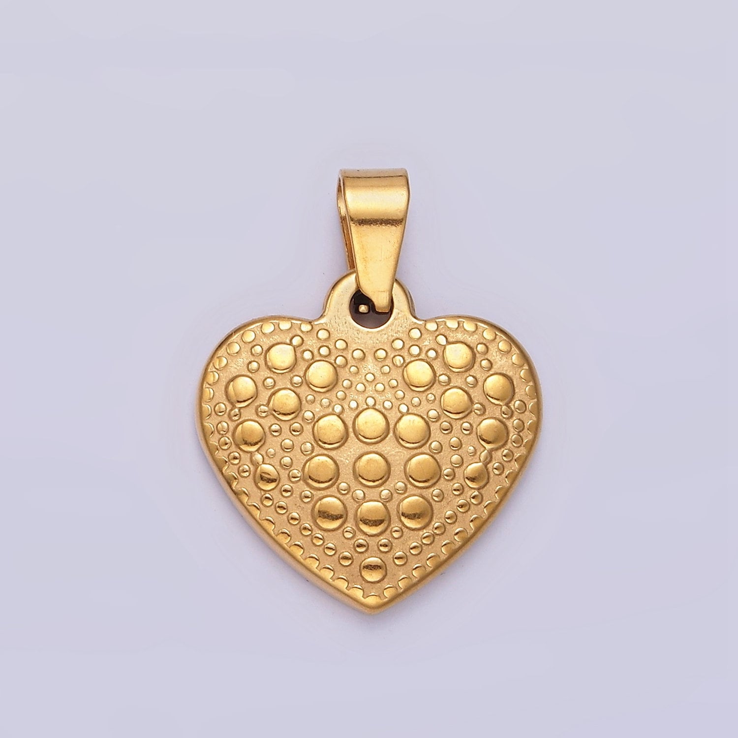Stainless Steel 21mm Bubble Dotted Heart Pendant Love Charm for Necklace | P796