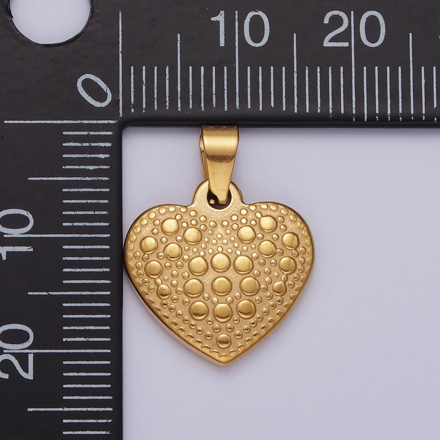 Stainless Steel 21mm Bubble Dotted Heart Pendant Love Charm for Necklace | P796