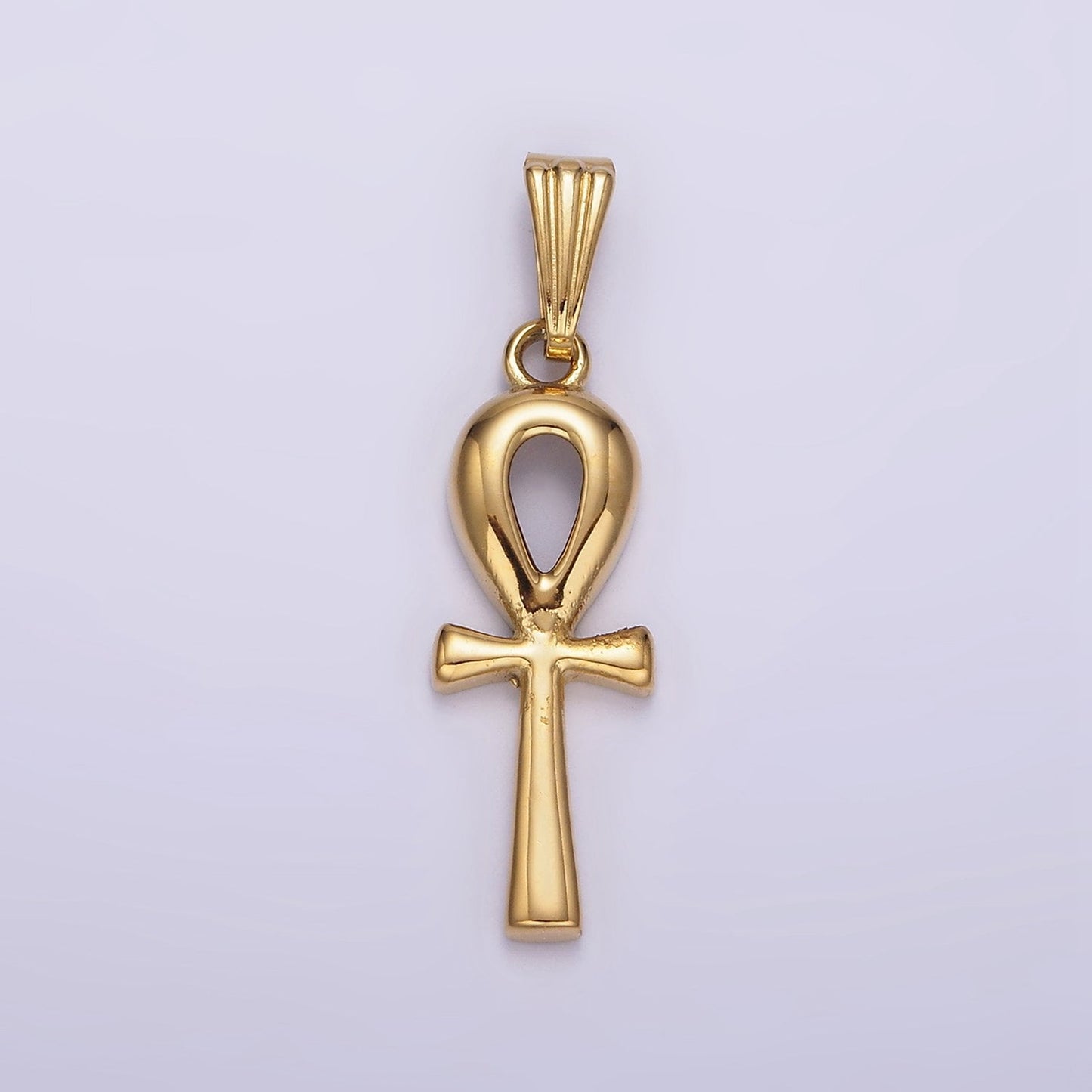 Stainless Steel 30mm Egyptian Ankh Cross Pendant in Silver & Gold | P767
