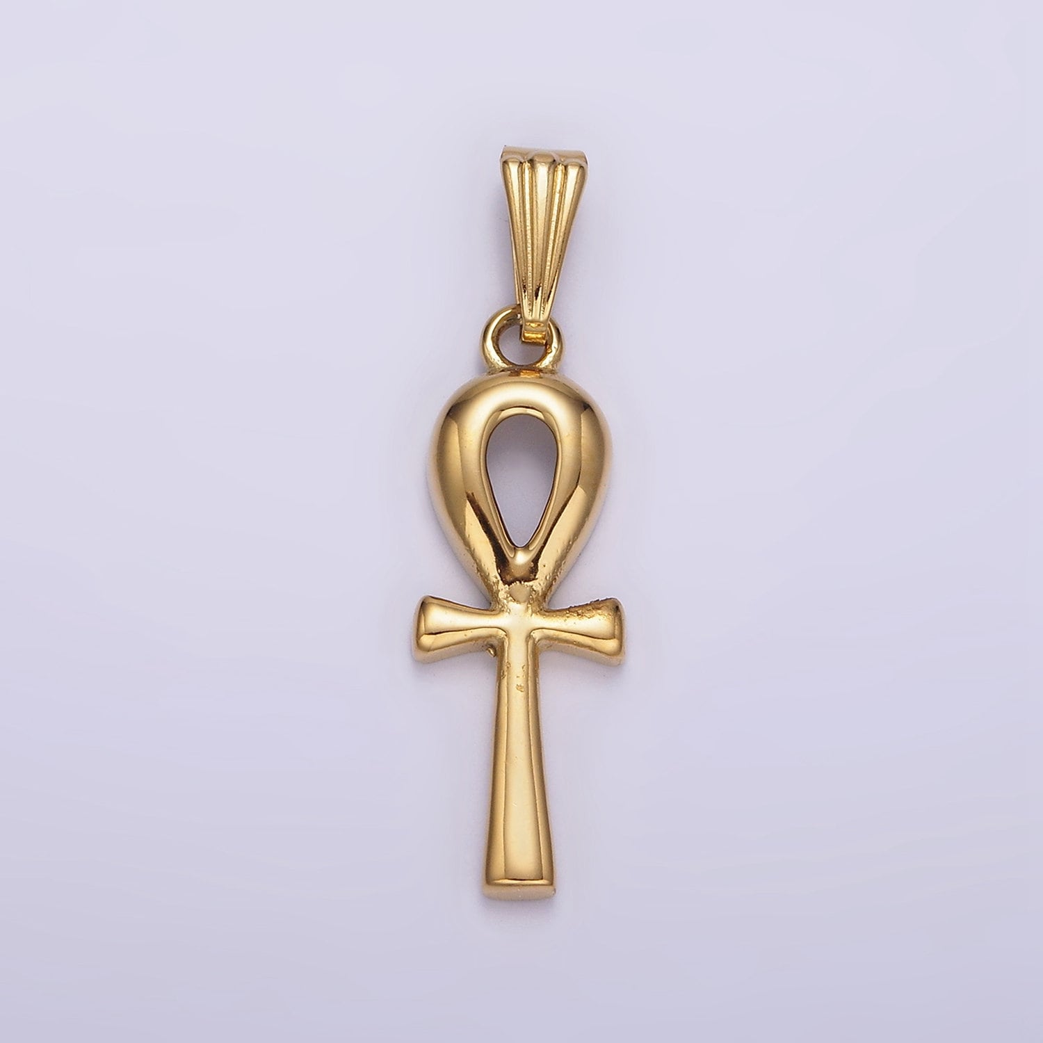 Stainless Steel 30mm Egyptian Ankh Cross Pendant in Silver & Gold | P767