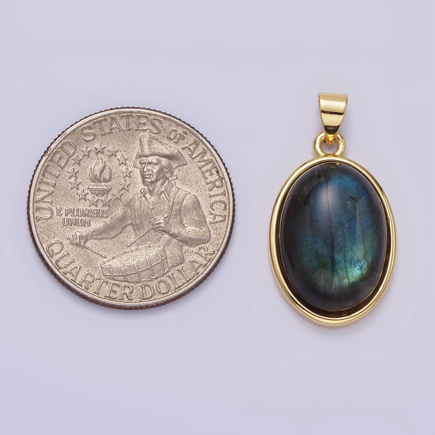 14K Gold Filled Red Carnelian, Labradorite Cabochon Oval Minimalist Pendant | AA683 AA684
