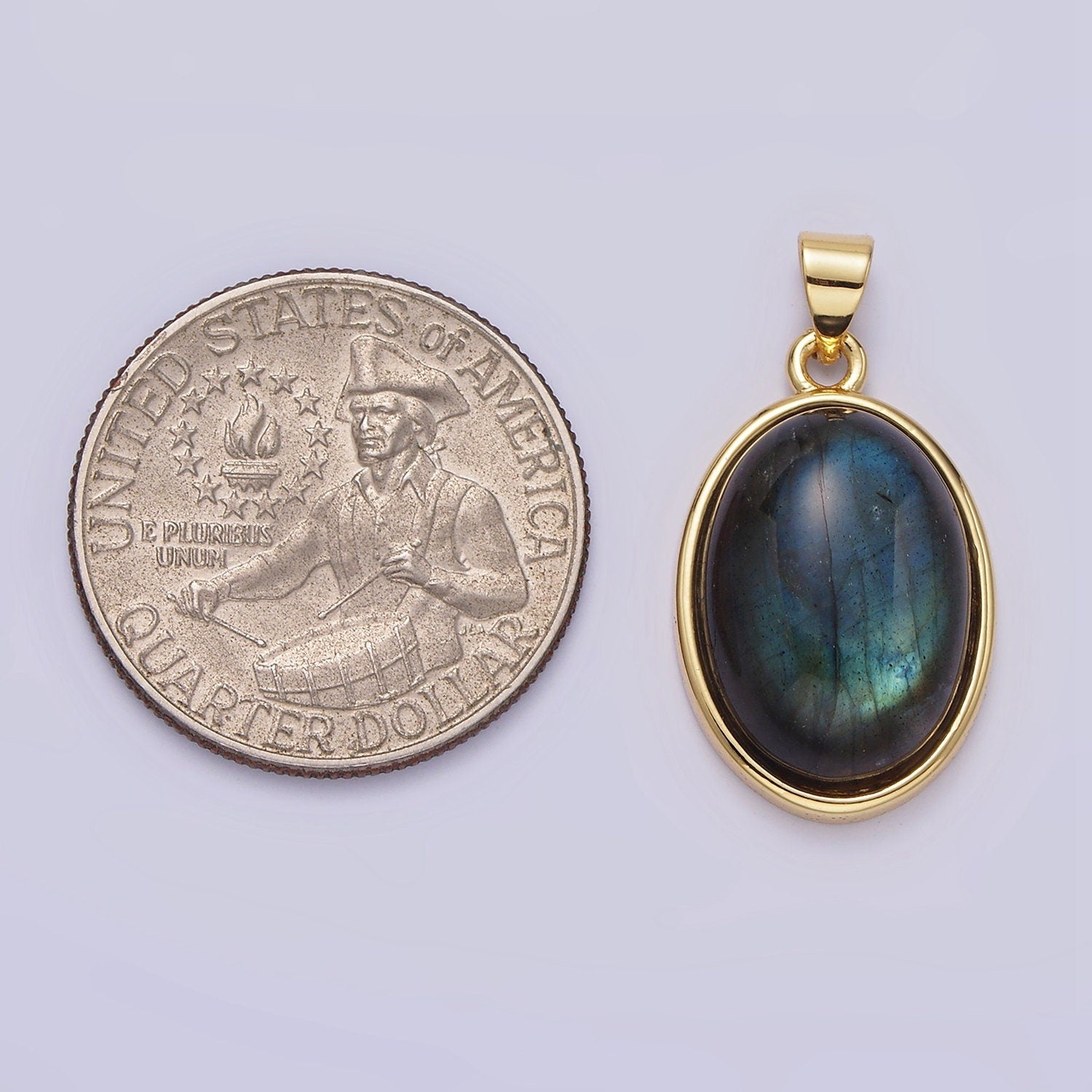 14K Gold Filled Red Carnelian, Labradorite Cabochon Oval Minimalist Pendant | AA683 AA684