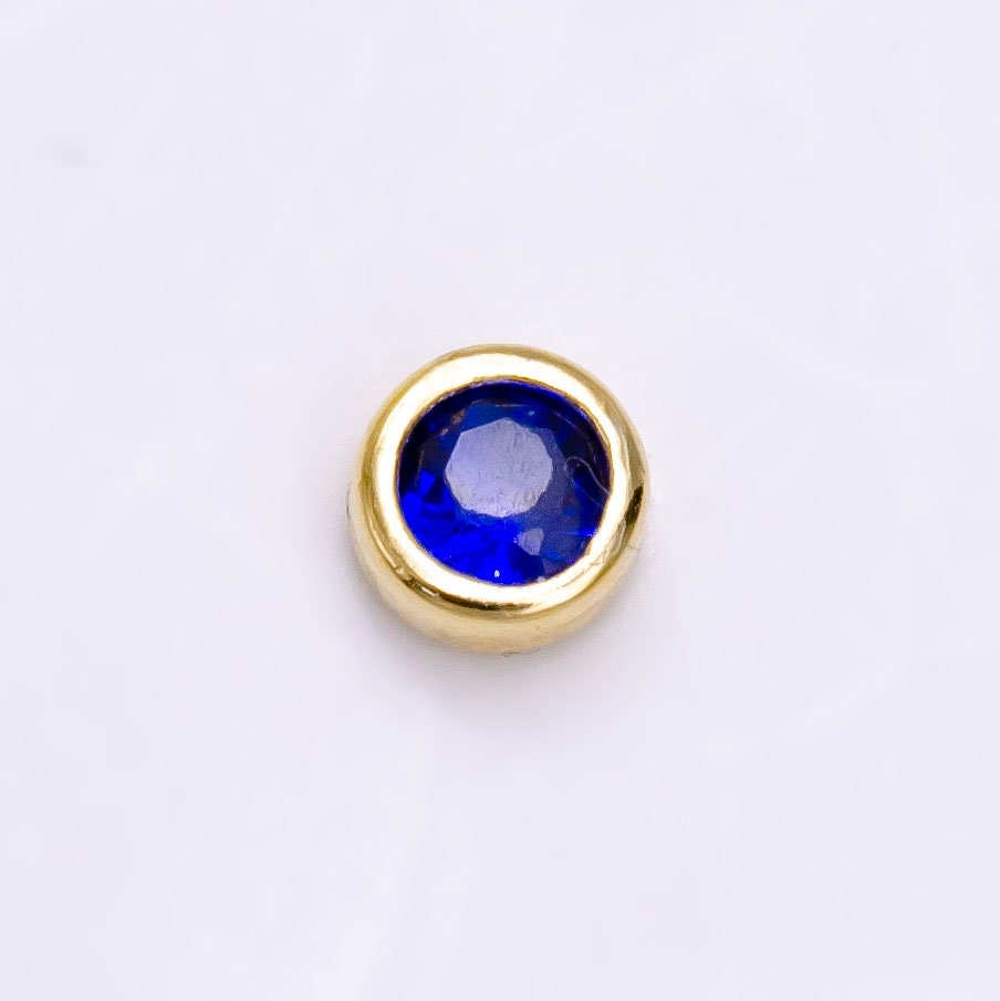 Gold Filled Personalized Locket Bead: 4mm Birthstone Bezel CZ | B-925 - B-930