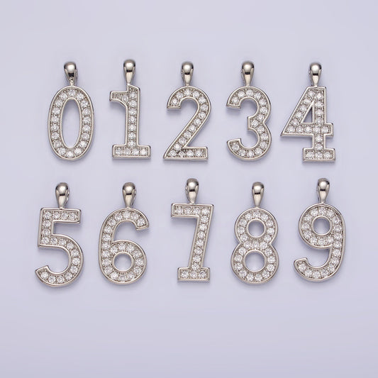 Silver Number Necklace Charm Team Number Jersey Number Personalized Jewelry Necklace with Number Lucky Number Date Pendant N1246