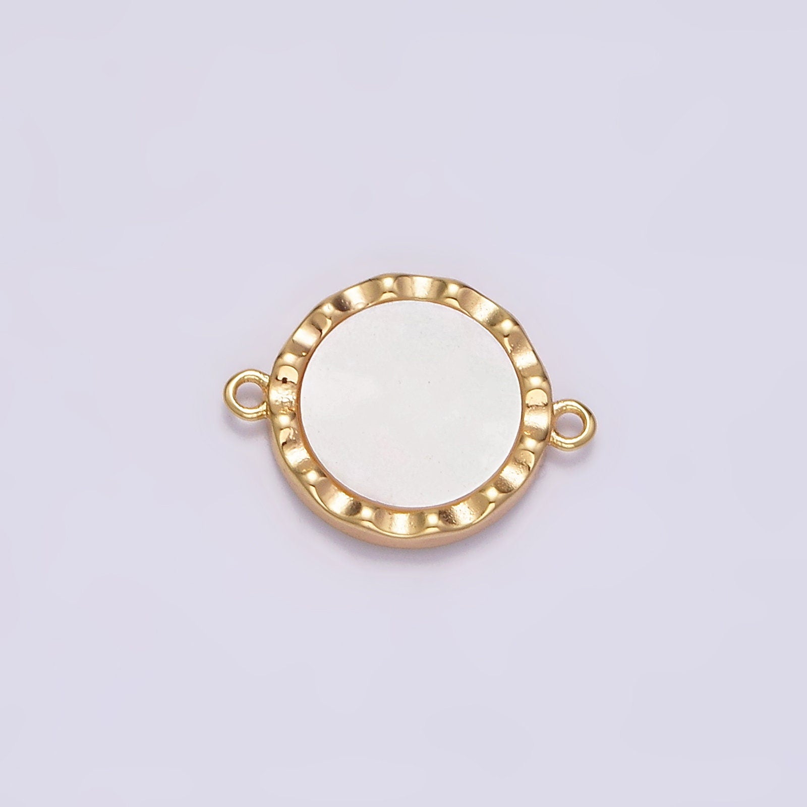 16K Gold Filled 10mm Shell Pearl Round Charm Connector for Minimalist Bracelet link Connector | G705