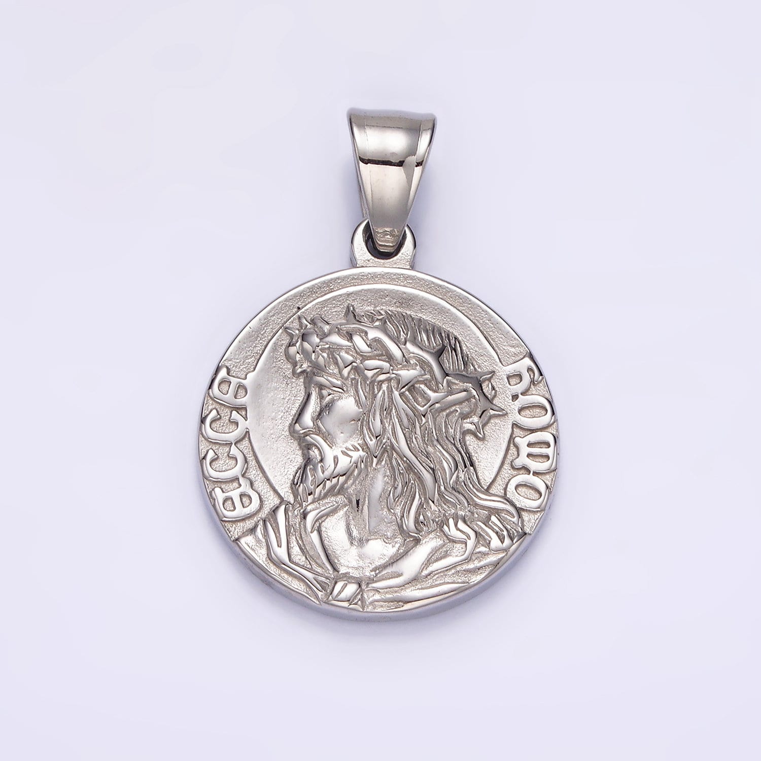 Serenity Prayer Necklace Pendant Gold Stainless Steel Jesus Religious Charm Gold Coin Medallion Double Sided Charm P821