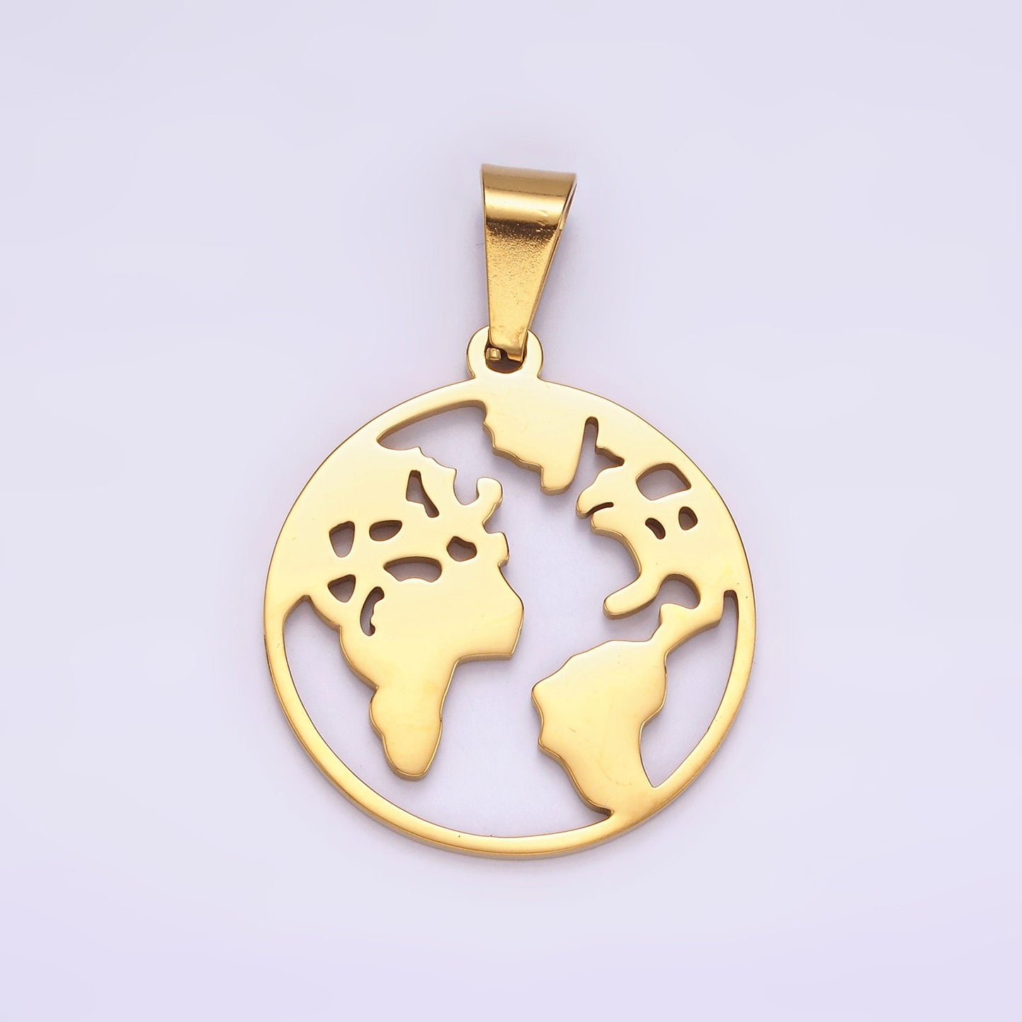 Gold Stainless Steel EARTH Pendants World Charm Globe Global Drop Silver Charms for Earth Day P819